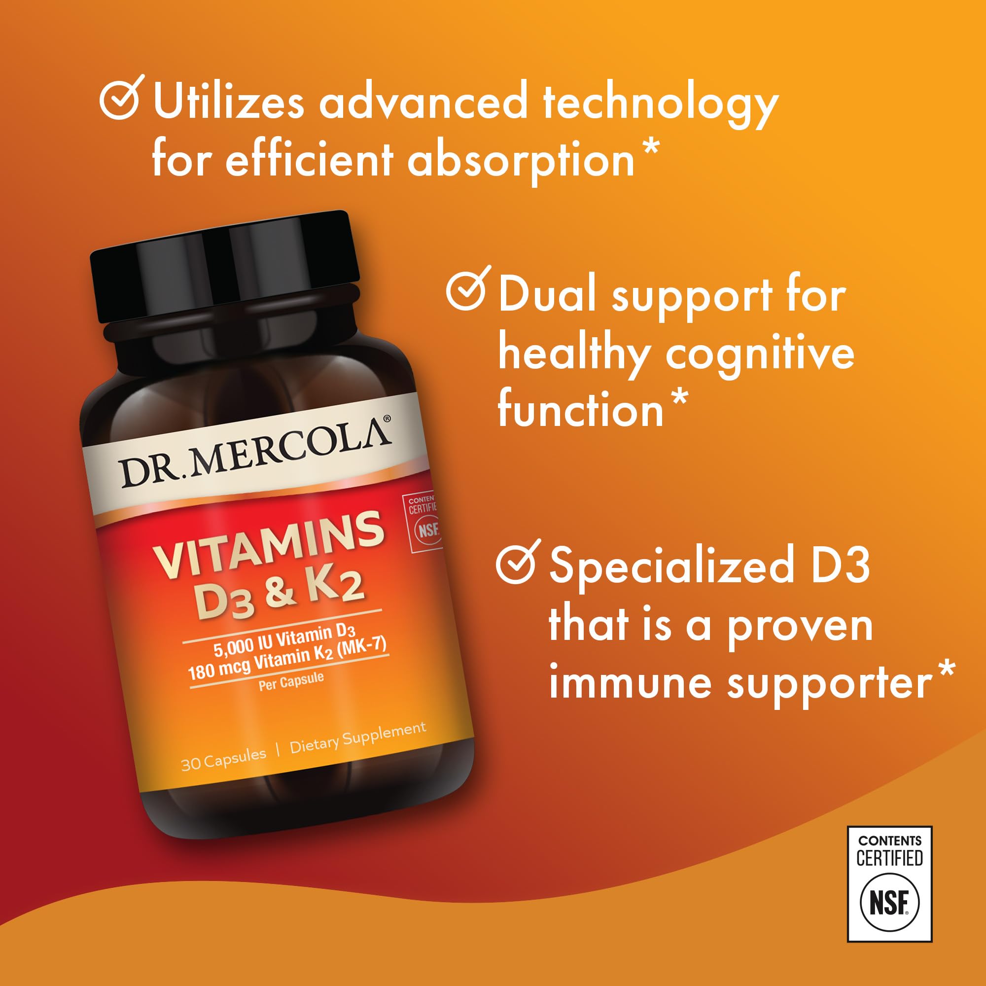 Foto 4 | Suplemento Dr. Mercola Con Vitaminas D3 Y K2 30 Cápsulas - Venta Internacional.