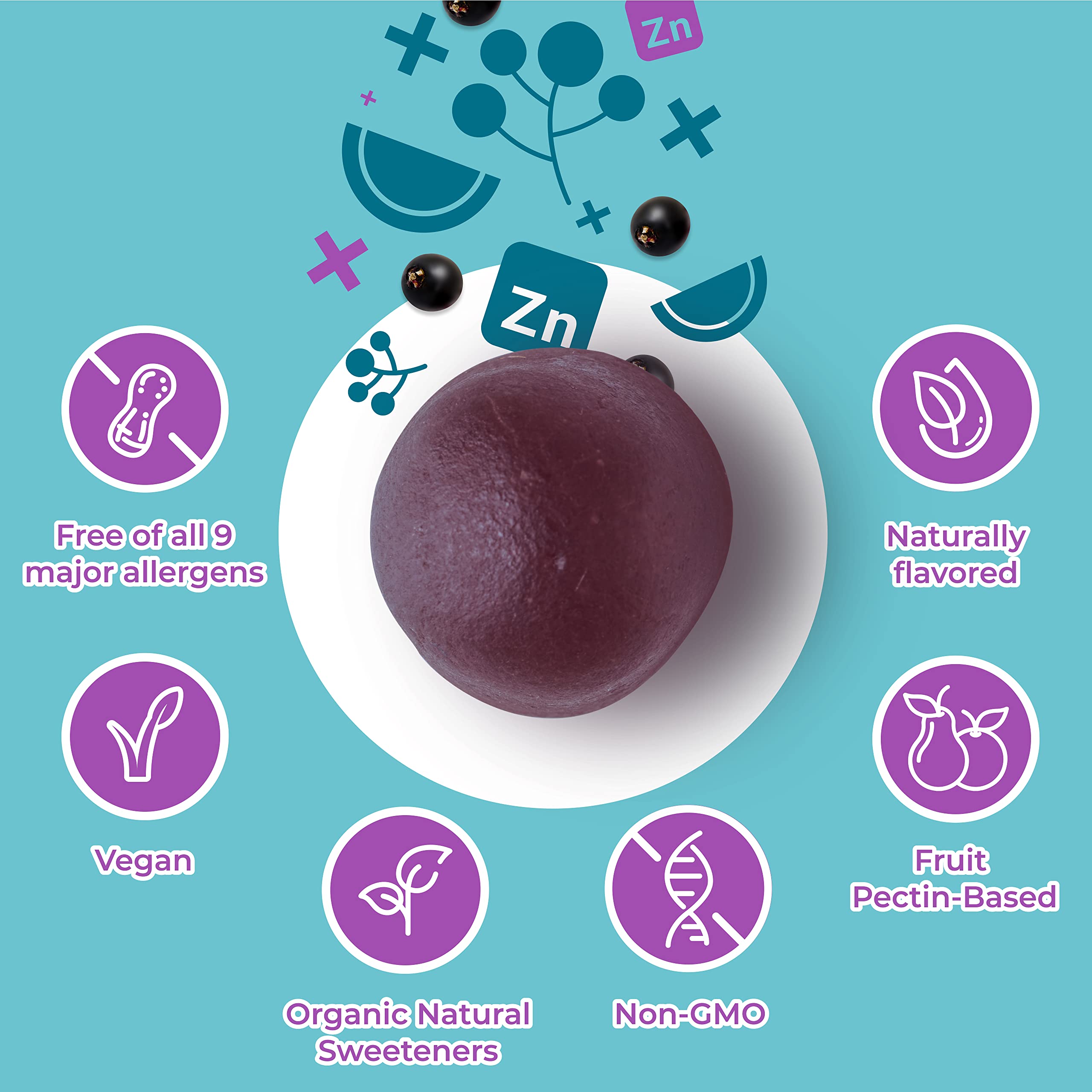 Foto 7 pulgar | Suplemento Hyland's Organic Elderberry Gomies 60 Vegan - Venta Internacional.