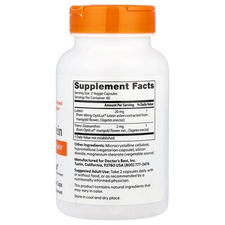 Foto 2 | Suplemento Doctor's Best Lutein 120 Cápsulas Vegetarianas - Venta Internacional.
