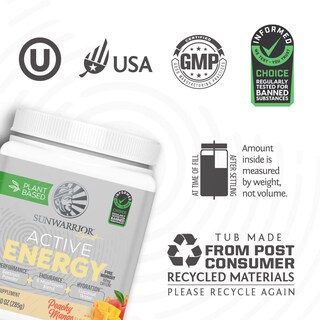 Foto 3 | Polvo Preentrenamiento A Base De Plantas Sunwarrior Active Energy 30s - Venta Internacional.