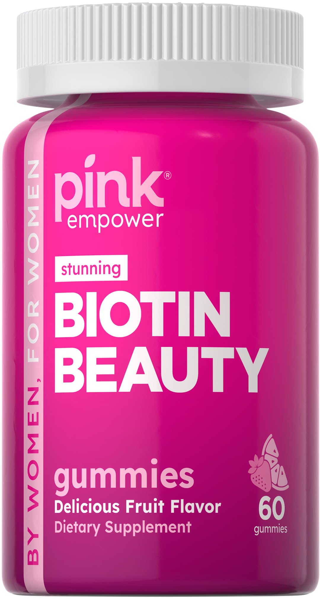 Foto 2 pulgar | Gomitas De Biotina Rosa, 60 Unidades, Sin Ogm, Sin Gluten, Para El Cabello - Venta Internacional.