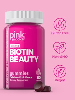 Foto 4 | Gomitas De Biotina Rosa, 60 Unidades, Sin Ogm, Sin Gluten, Para El Cabello - Venta Internacional.