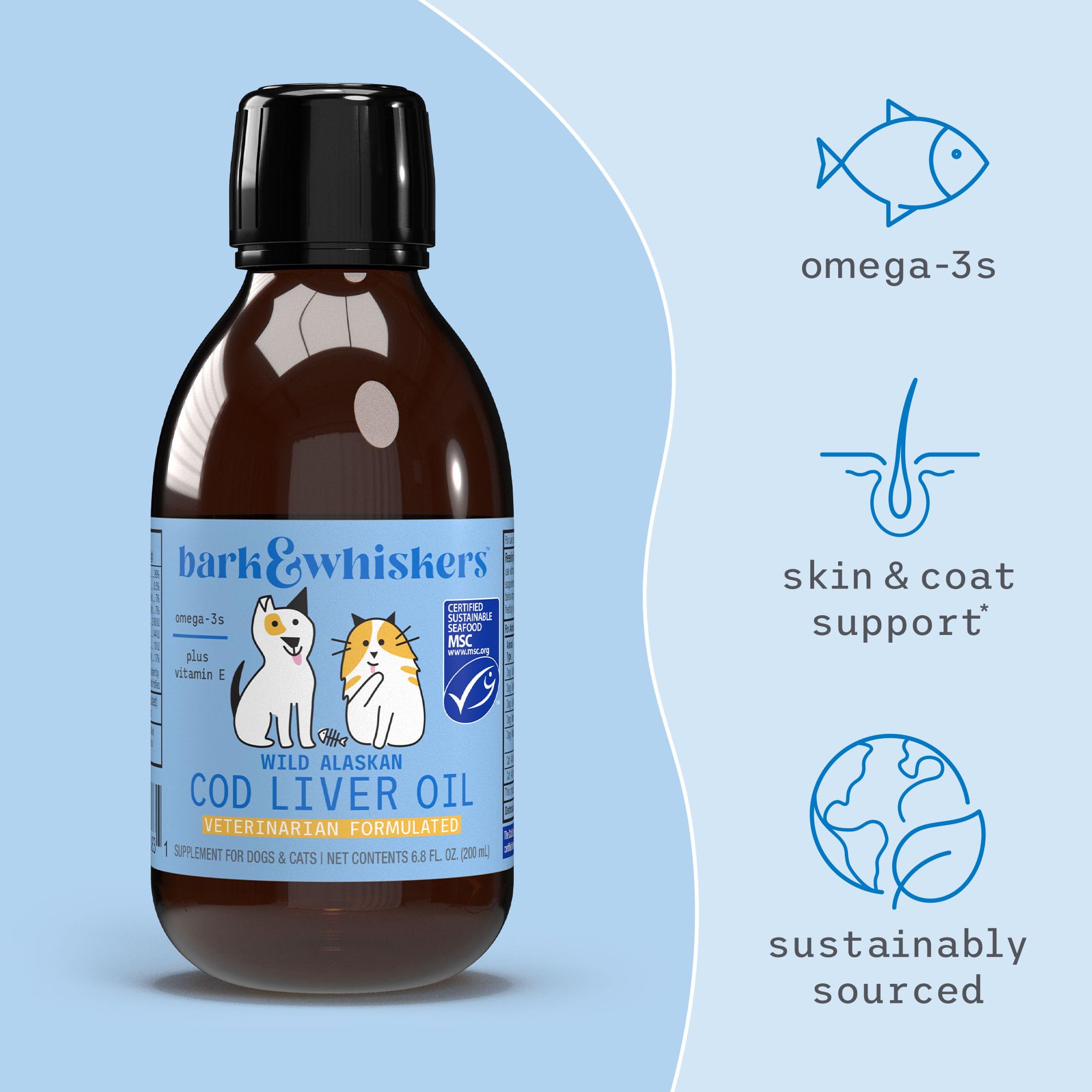 Foto 4 | Aceite De Hígado De Bacalao Dr. Mercola Bark & Whiskers Para Perros Y Gatos, 200 Ml - Venta Internacional.