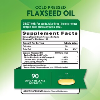 Foto 2 | Cápsulas Blandas De Aceite De Linaza Supplement Nature's Truth, 90 Unidades - Venta Internacional.