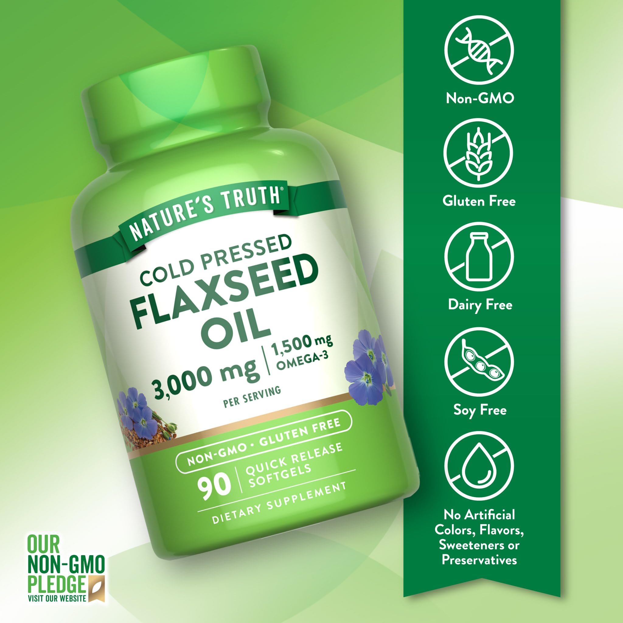 Foto 4 pulgar | Cápsulas Blandas De Aceite De Linaza Supplement Nature's Truth, 90 Unidades - Venta Internacional.