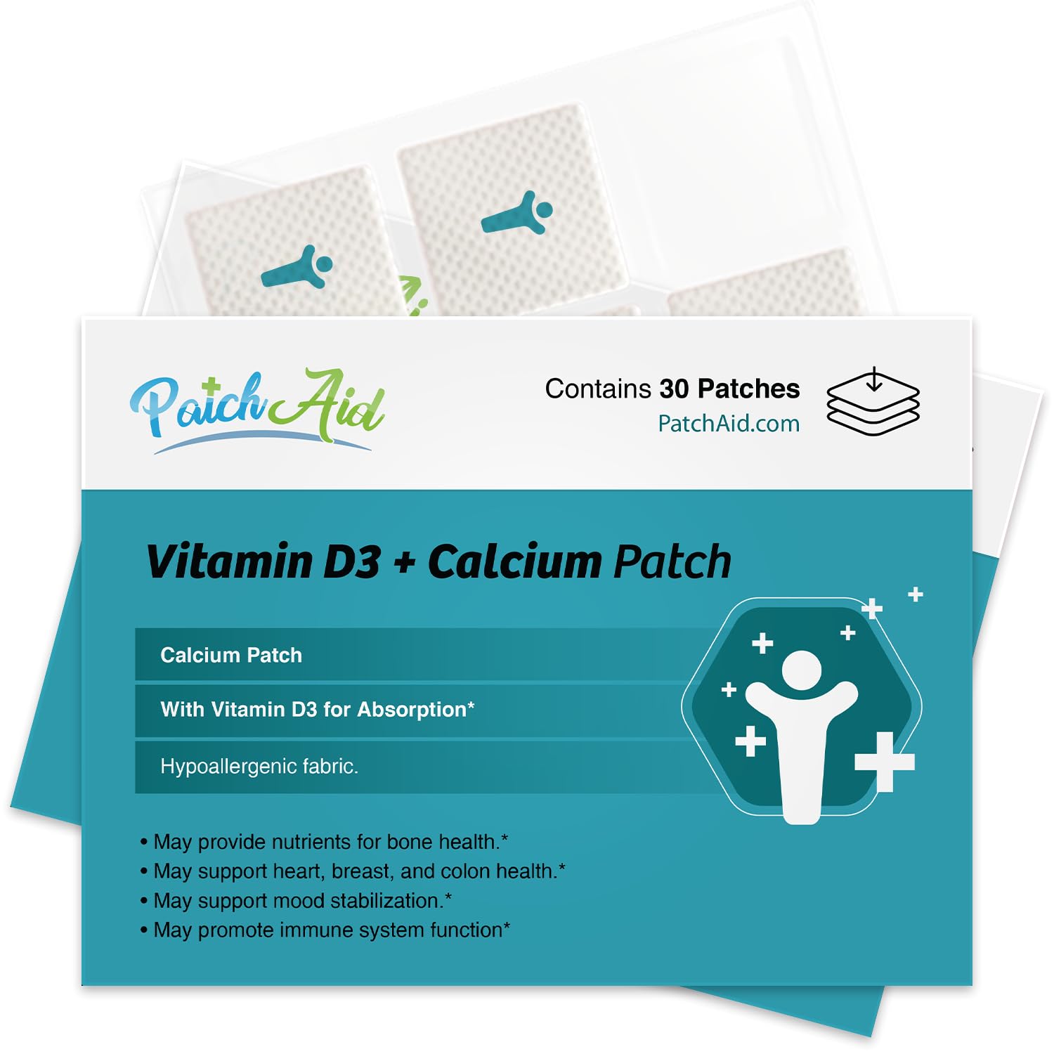 Foto 2 pulgar | Parche Tópico Patchaid D3/calcium, Suministro Para 30 Días - Venta Internacional.