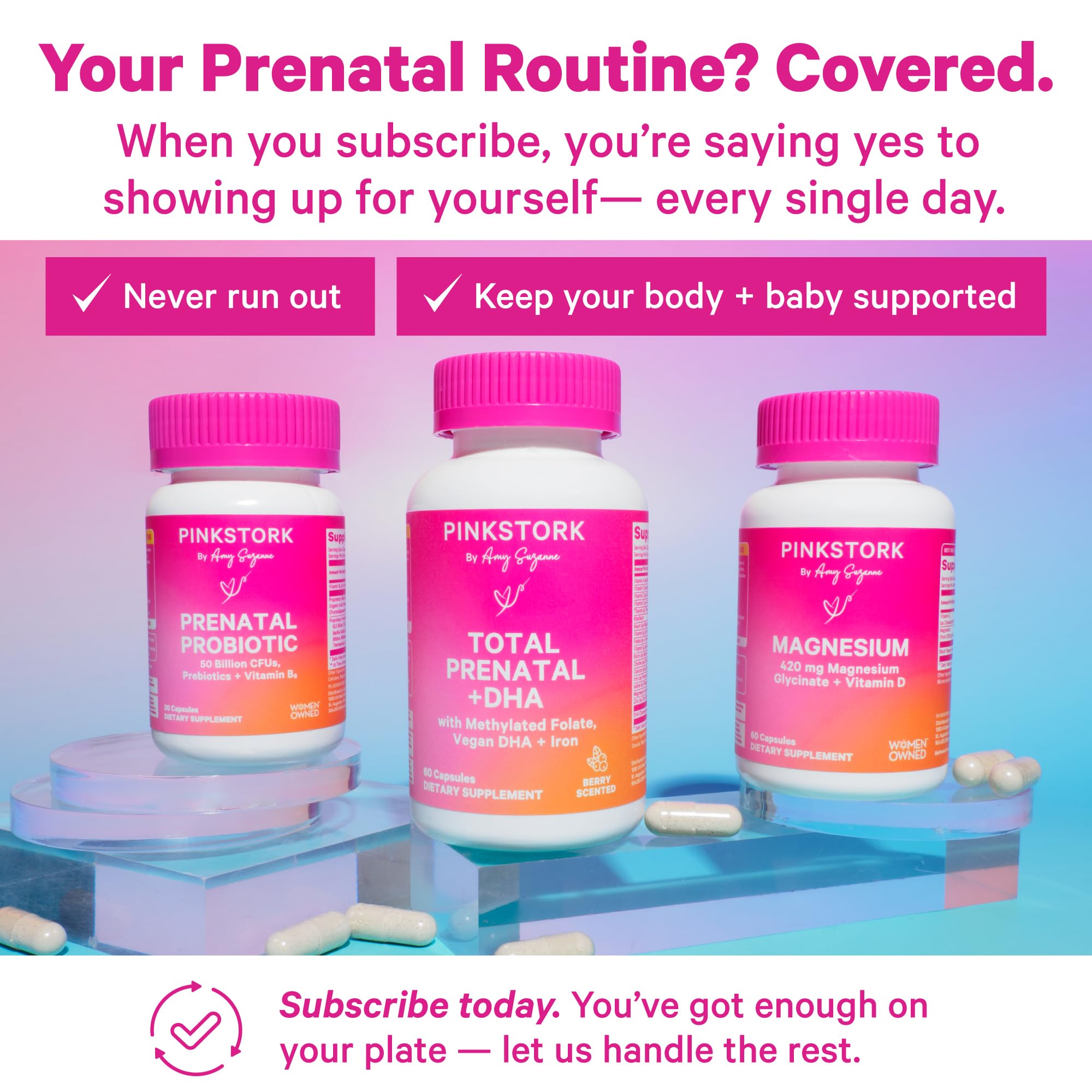 Foto 3 | Vitaminas Prenatales Pink Stork Total Con Dha, Folato Y Hierro, 60 Cápsulas - Venta Internacional.