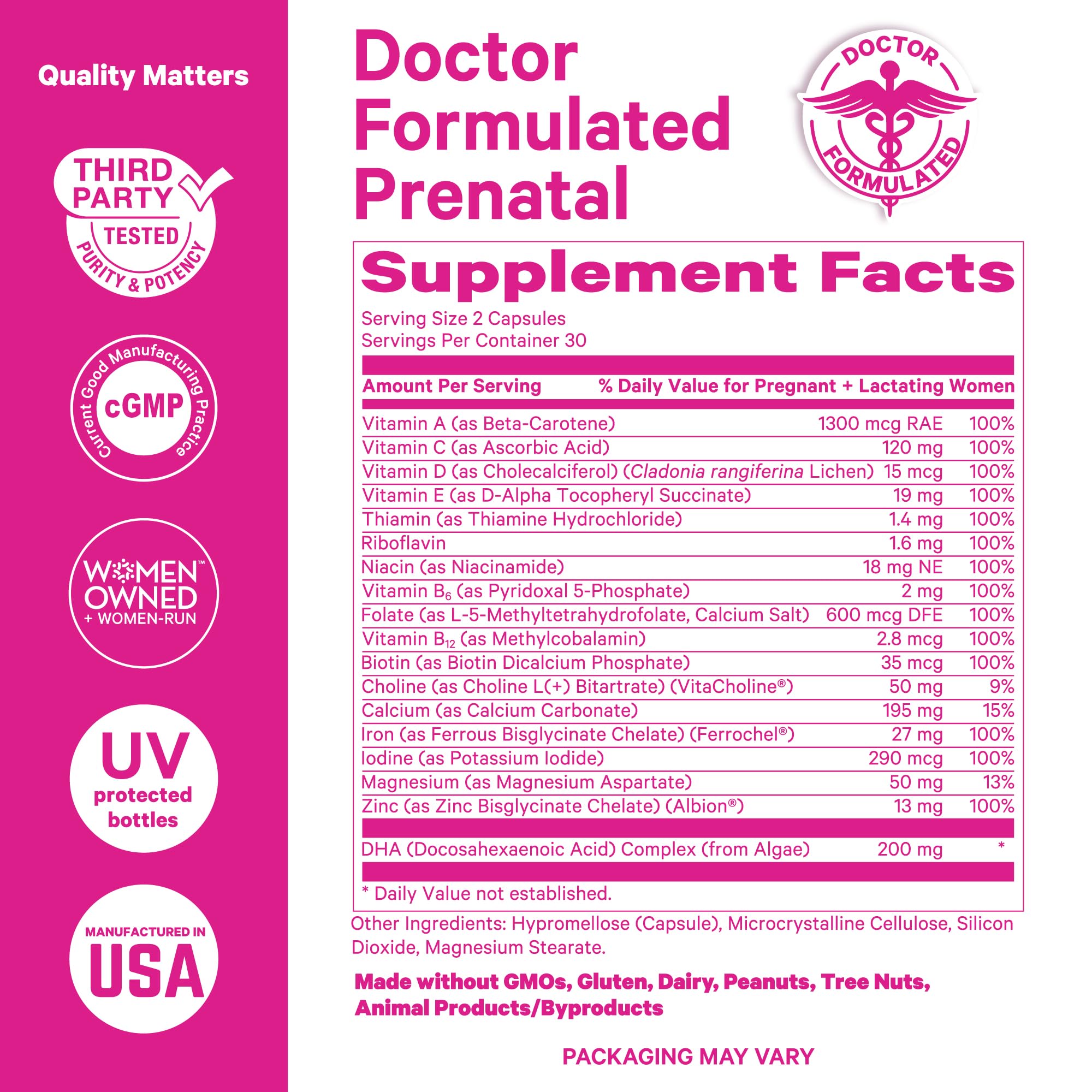 Foto 5 pulgar | Vitaminas Prenatales Pink Stork Total Con Dha, Folato Y Hierro, 60 Cápsulas - Venta Internacional.