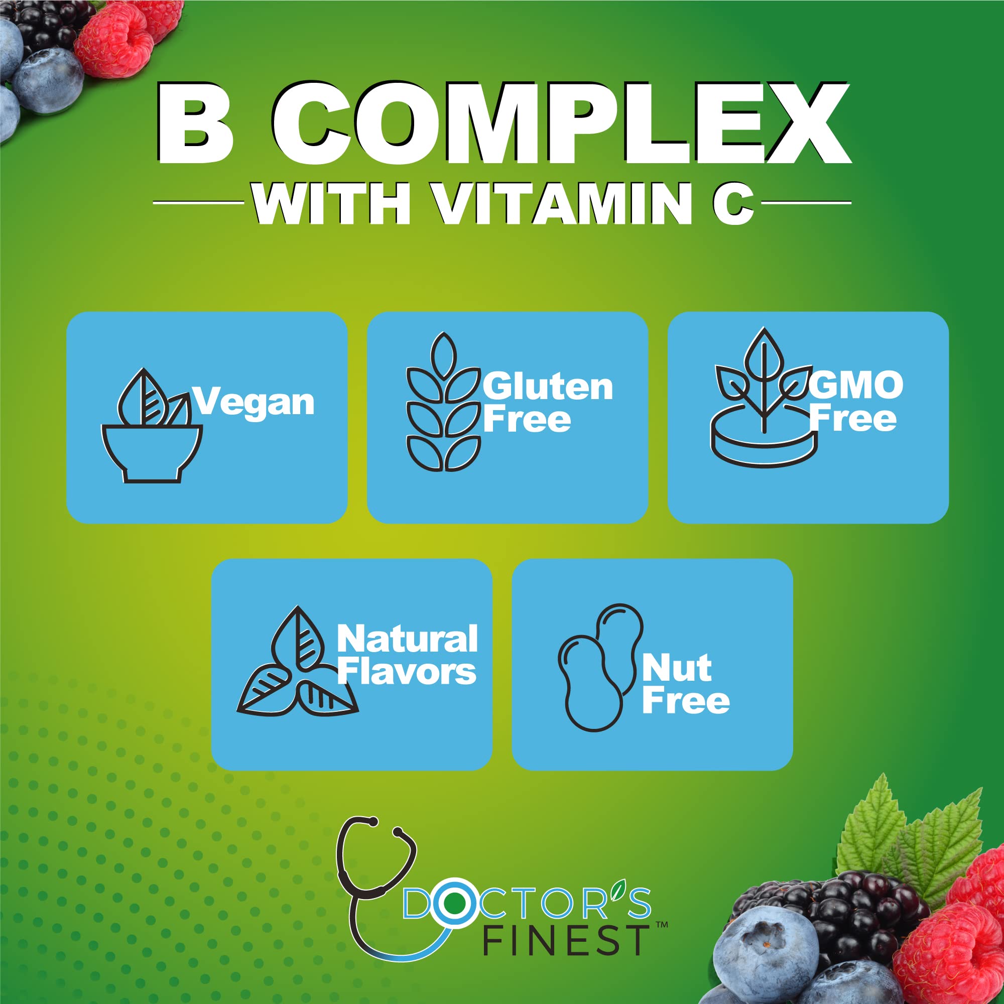 Foto 4 pulgar | Gummy Vitamins Doctors Finest Vitamin B Complex 90 Gomitas - Venta Internacional.