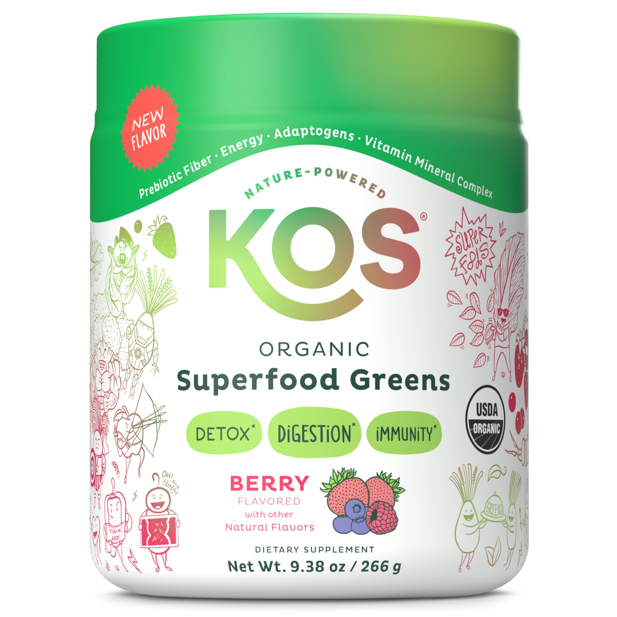 Foto 2 pulgar | Superfood Greens Powder Kos Organic Gut Health, 28 Porciones - Venta Internacional.