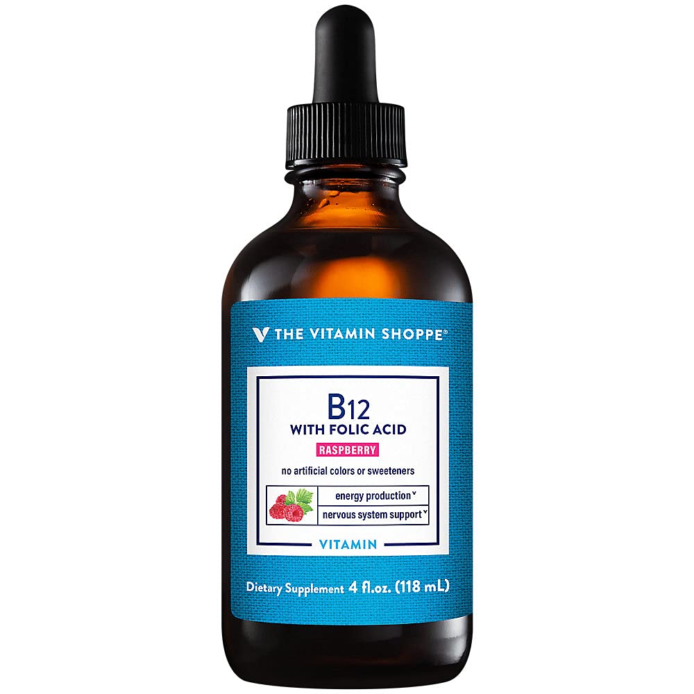 Foto 1 | Complemente La Vitamina B12 Líquida De The Vitamin Shoppe Con Ácido Fólico, Sabor A Frambuesa - Venta Internacional.