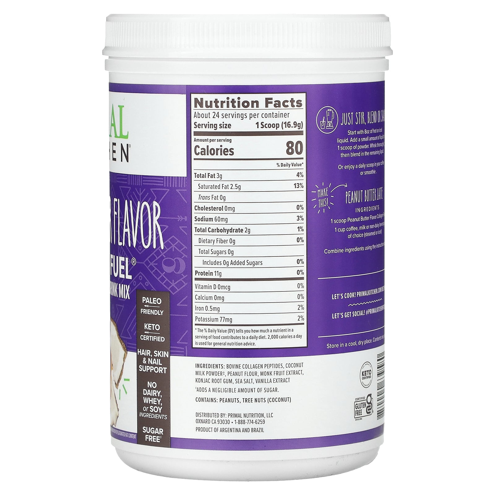 Foto 3 pulgar | Suplemento De Mantequilla De Cacahuete Primal Kitchen Collagen Fuel 405,6 G - Venta Internacional.