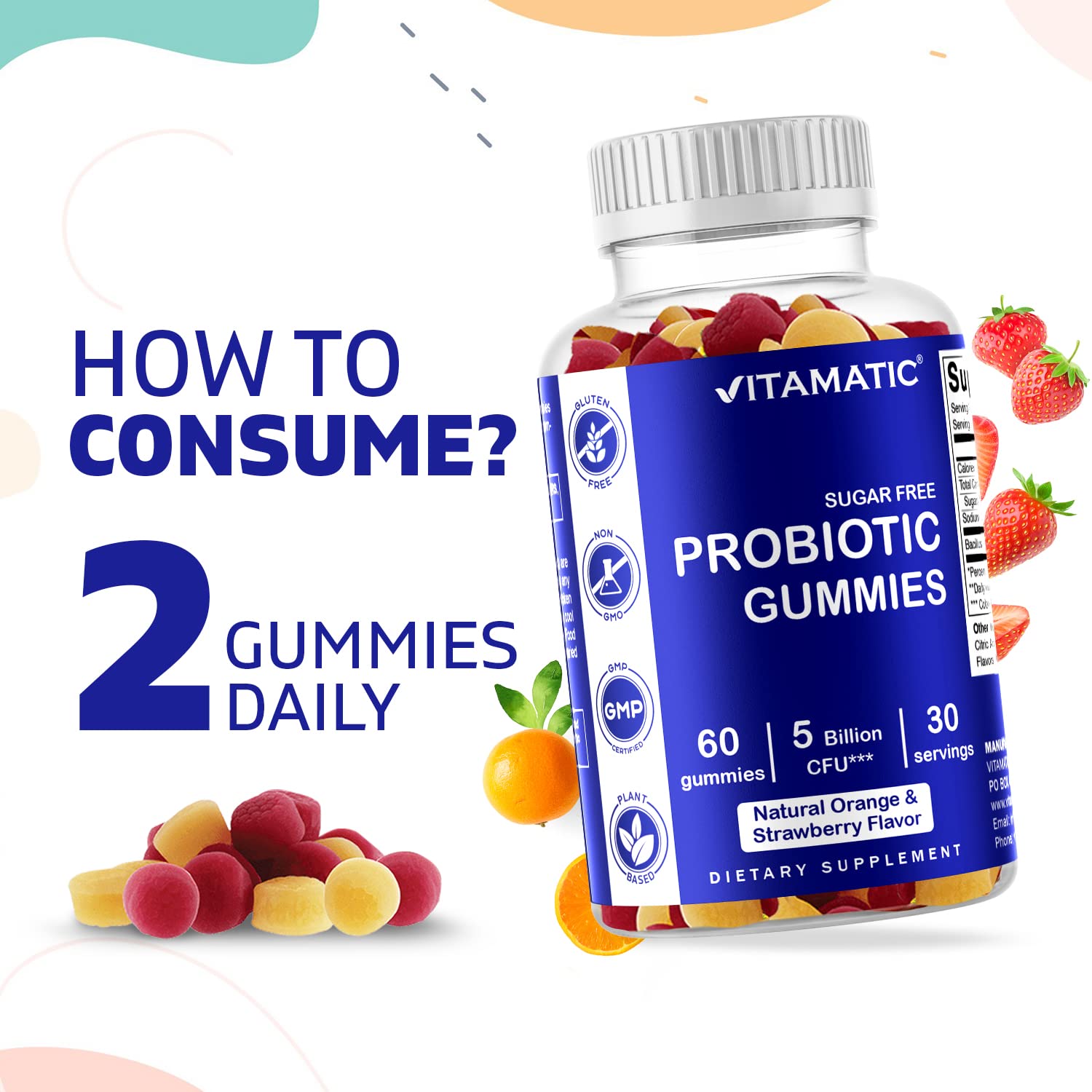 Foto 5 pulgar | Gomitas Probióticas Vitamatic, 5 Mil Millones De Cfu Para Hombres Y Mujeres - Venta Internacional.