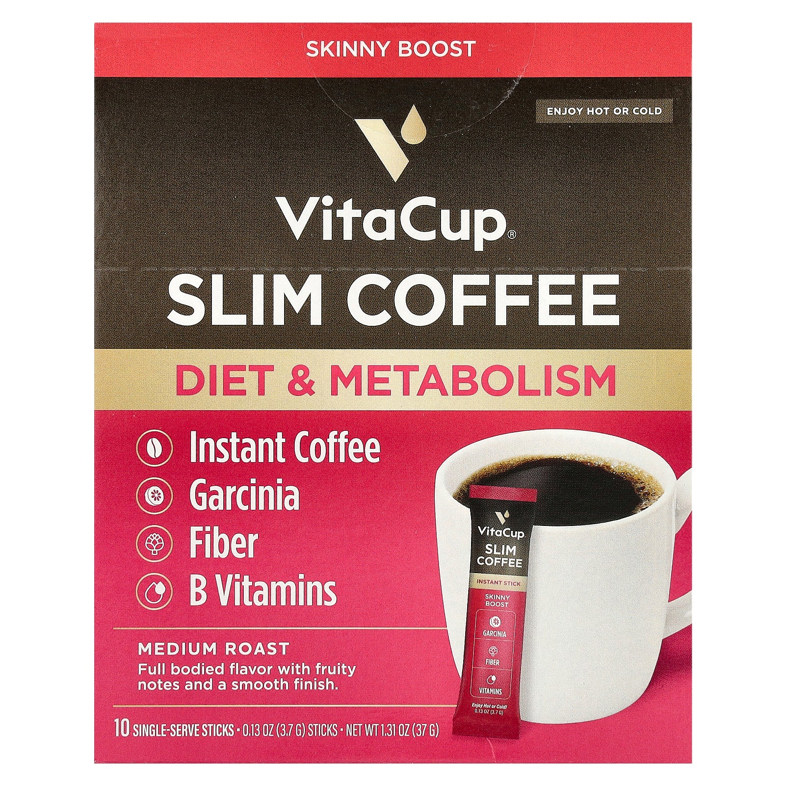 Foto 1 | Café Vitacup Slim Instant Medium Toast, 10 Barras, 3,7 G - Venta Internacional.