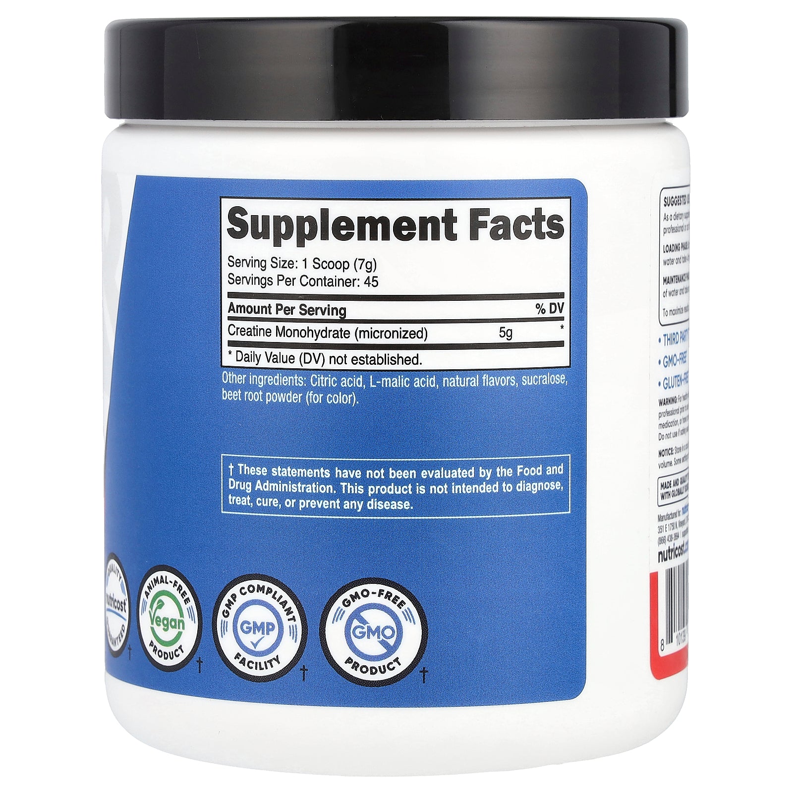 Foto 2 | Suplemento Nutricost Performance Creatina Monohidrato 300 G - Venta Internacional.