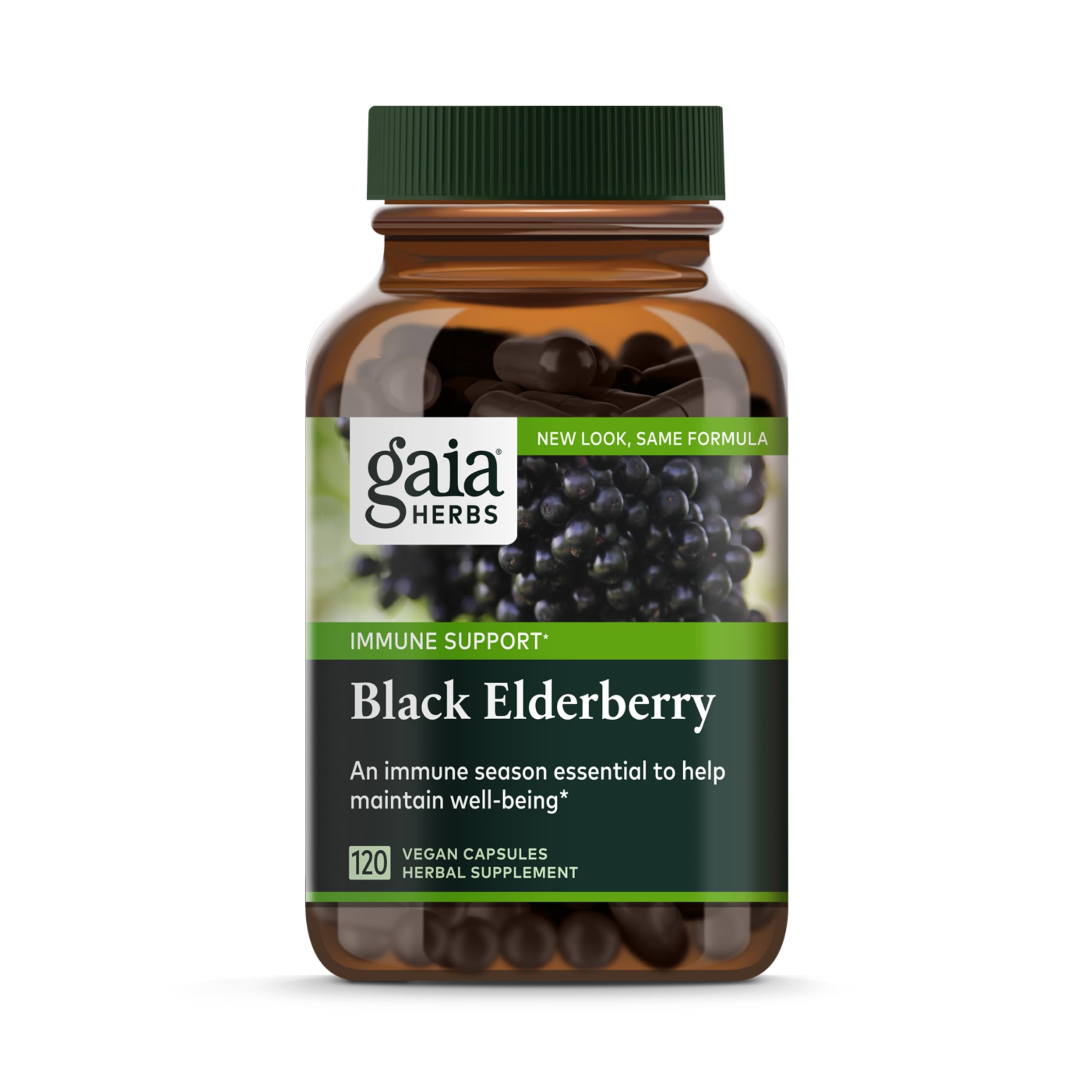 Foto 2 pulgar | Suplemento Gaia Herbs Black Elderberry 120 Cápsulas Veganas - Venta Internacional.
