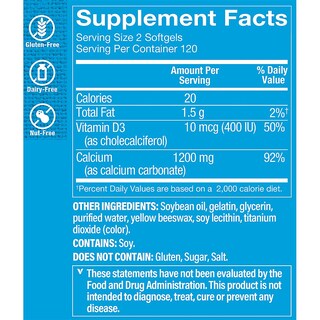 Foto 3 | Complemente El Calcio De The Vitamin Shoppe Con Vitamina D3 1200 Mg - Venta Internacional.