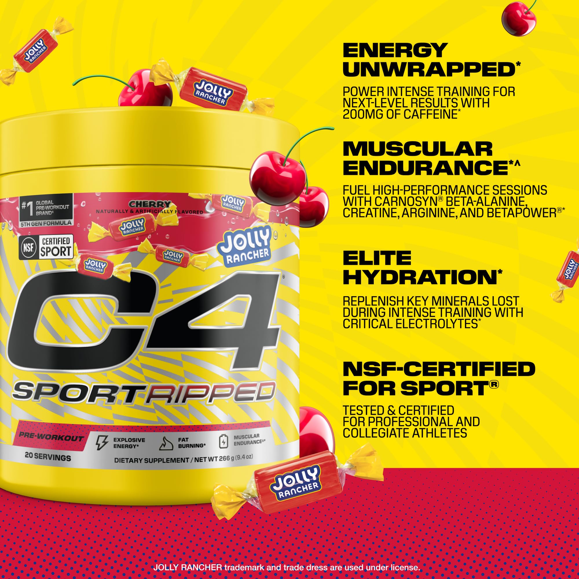 Foto 3 pulgar | Polvo Para Antes Del Entrenamiento Cellucor C4 Sport Ripped Jolly Rancher - Venta Internacional.