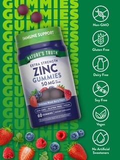 Foto 3 | Suplemento De Gomitas De Zinc Nature's Truth, 50 Mg, 60 Unidades, Para Adultos - Venta Internacional.