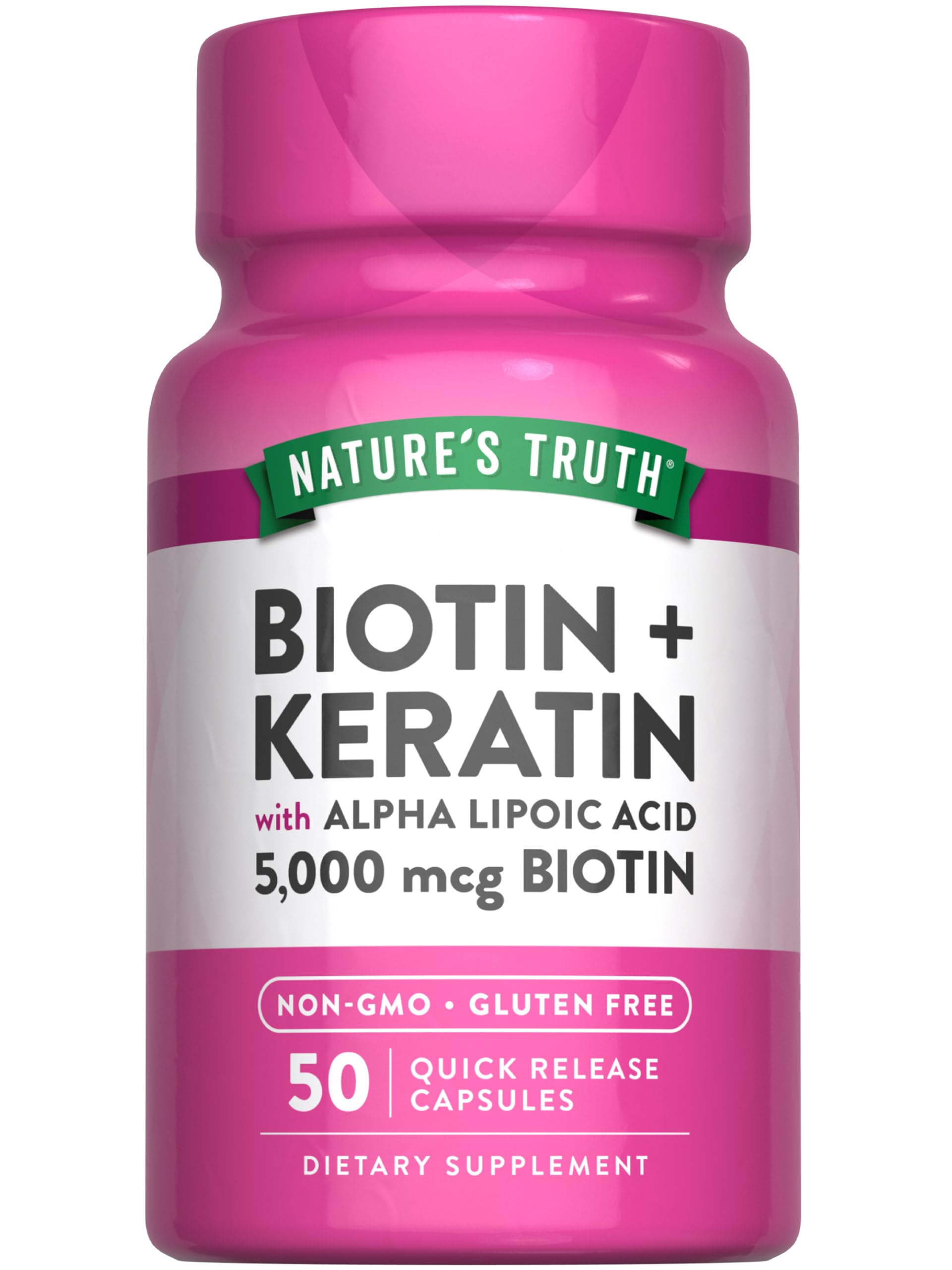 Foto 1 | Suplemento De Biotina Nature's Truth De 5000 Mcg Con Queratina 50 Cápsulas - Venta Internacional.