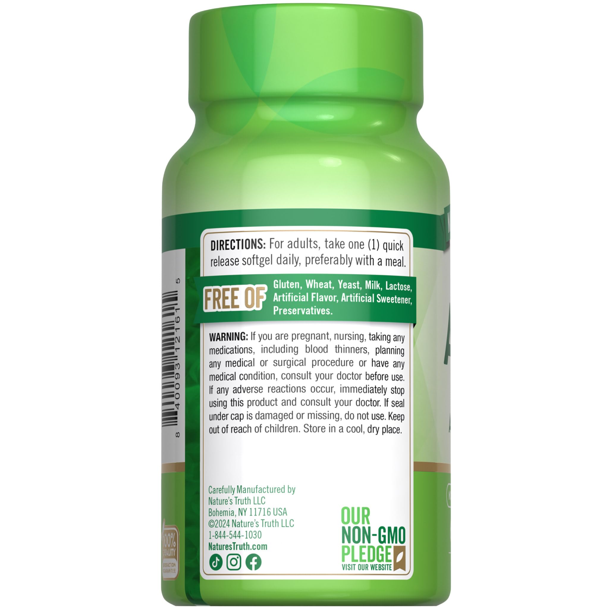 Foto 8 pulgar | Suplemento Nature's Truth Vitamin Adk 60 Cápsulas Blandas - Venta Internacional.