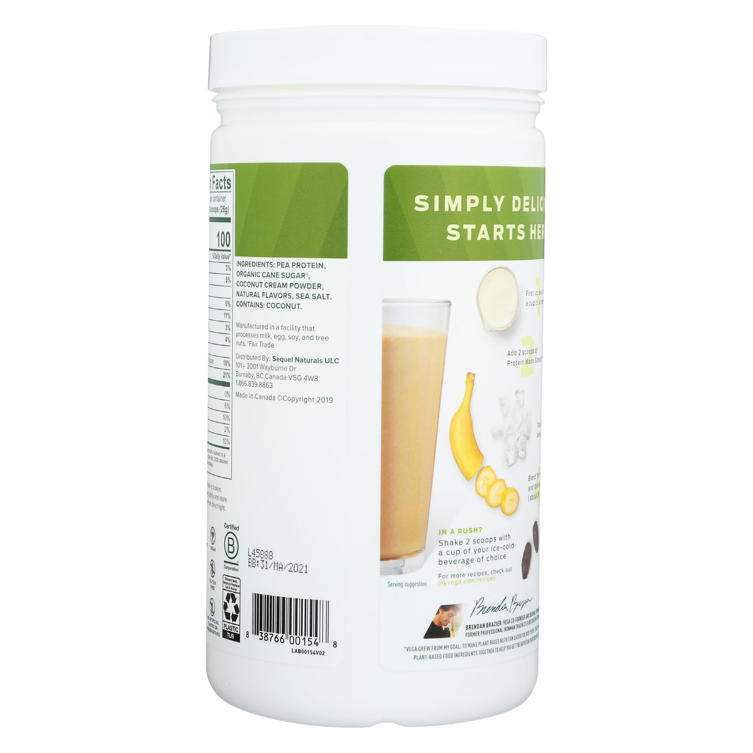 Foto 3 pulgar | Proteína En Polvo Vega Protein Made Simple Caramel Toffee 270 Ml - Venta Internacional.
