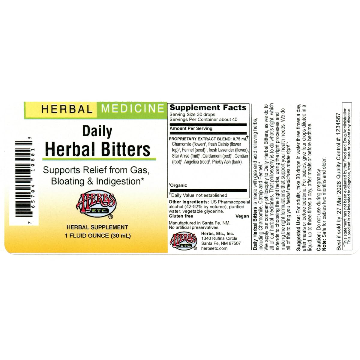 Foto 2 | Amargos A Base De Hierbas, Hierbas, Etc. 30 Ml Diarios - Venta Internacional.