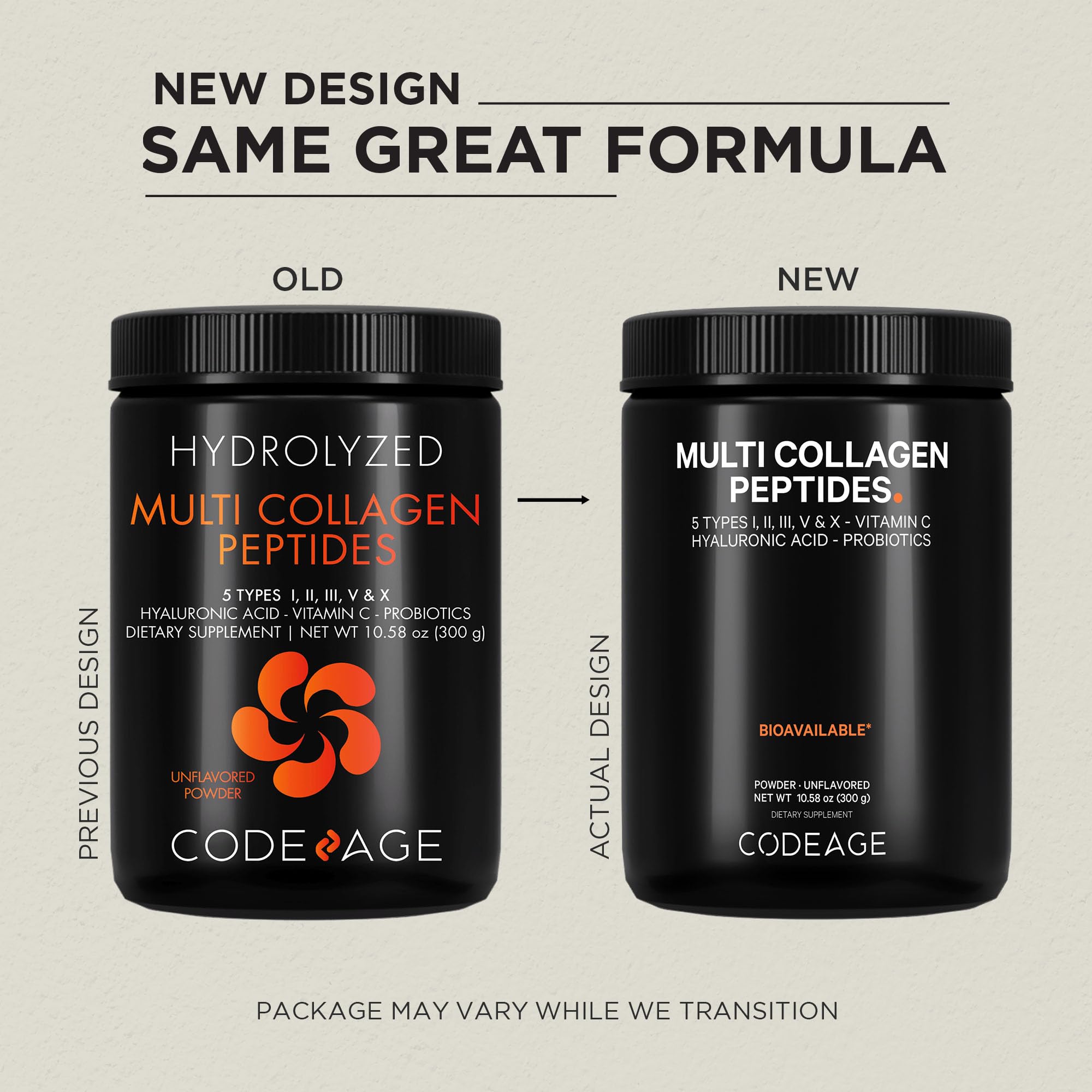 Foto 3 | Colágeno En Polvo Codeage Multi Black Edition 300 G Con Probióticos - Venta Internacional.