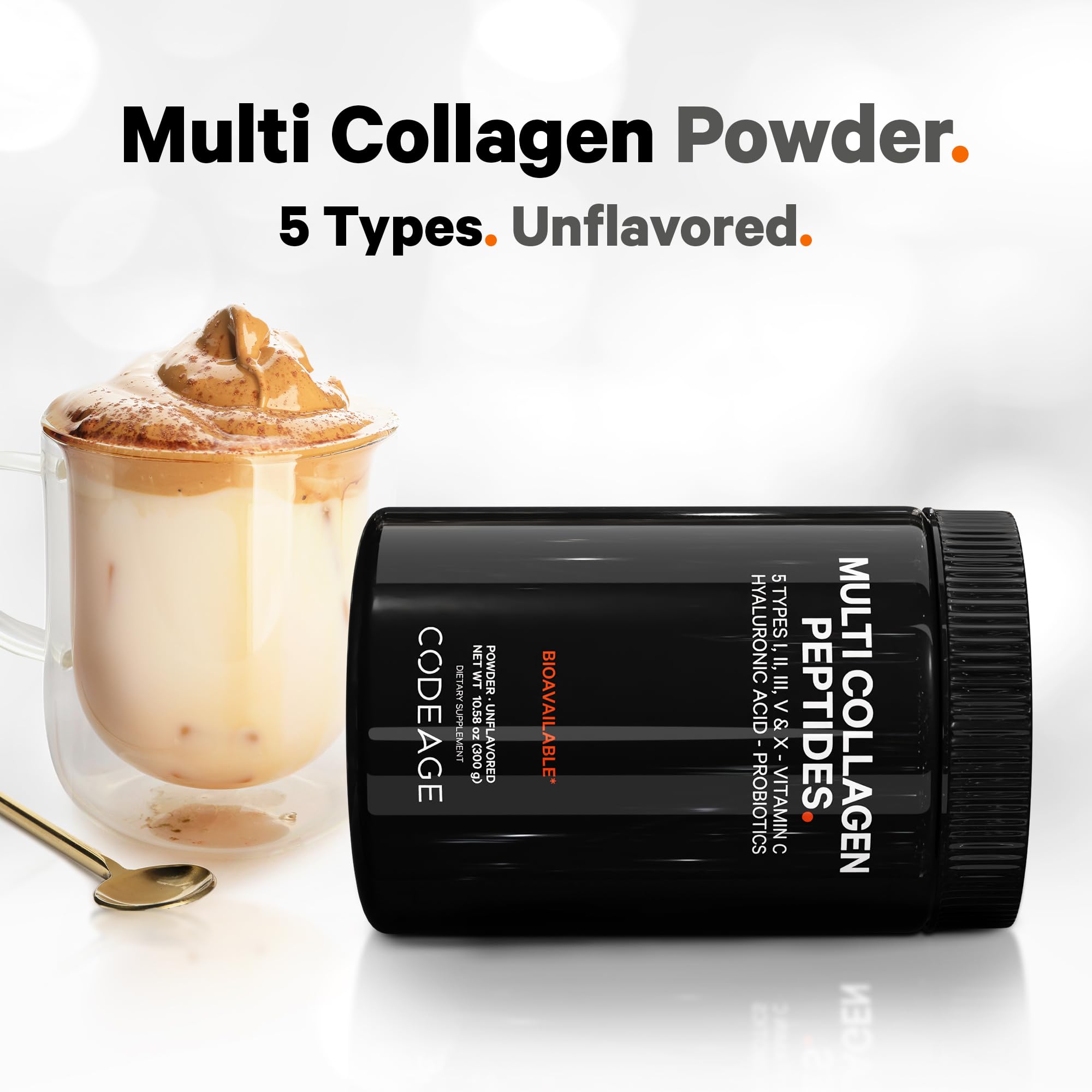 Foto 5 pulgar | Colágeno En Polvo Codeage Multi Black Edition 300 G Con Probióticos - Venta Internacional.
