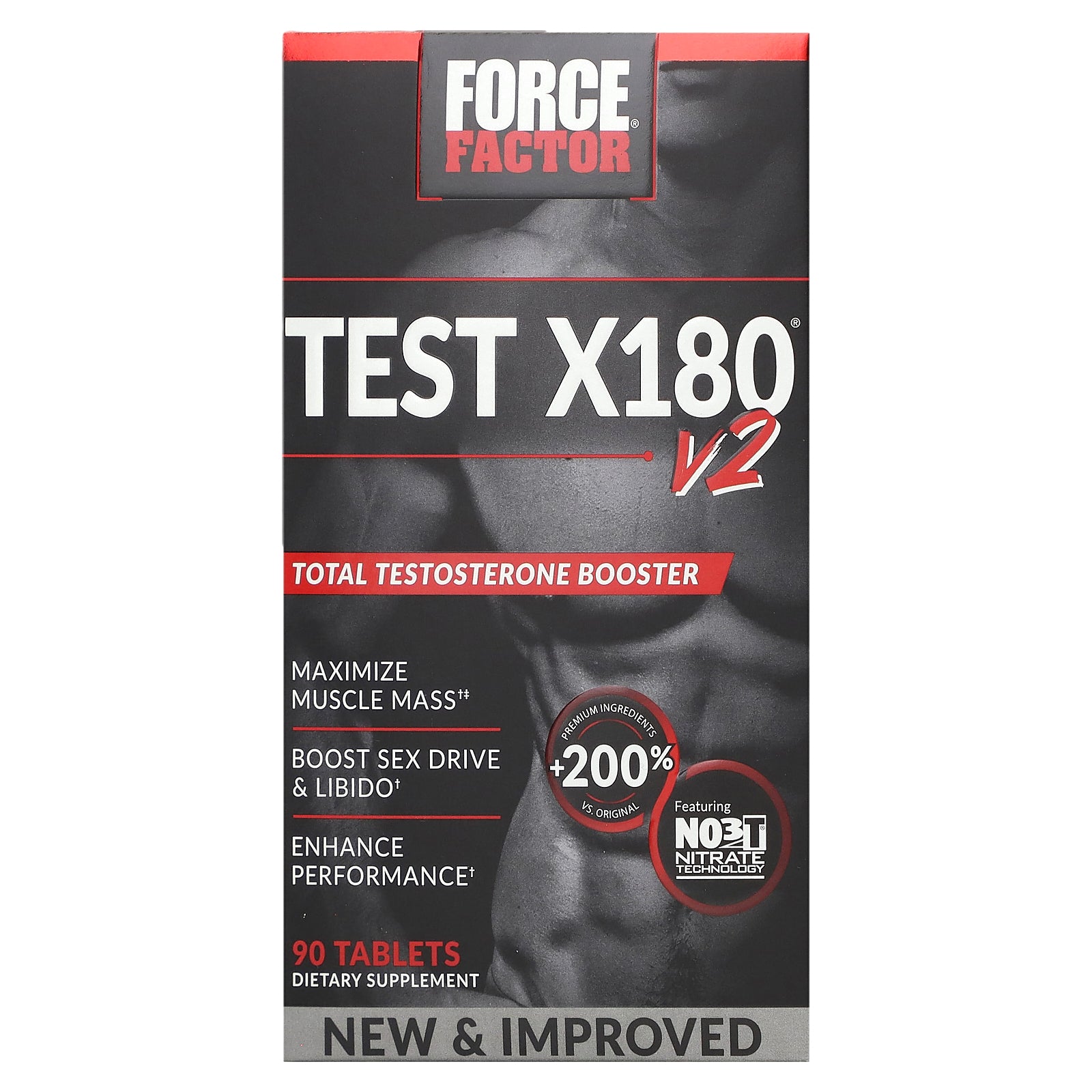 Foto 2 pulgar | Suplemento Force Factor Test X180 V2 Total Testosterone 90 Comprimidos - Venta Internacional.