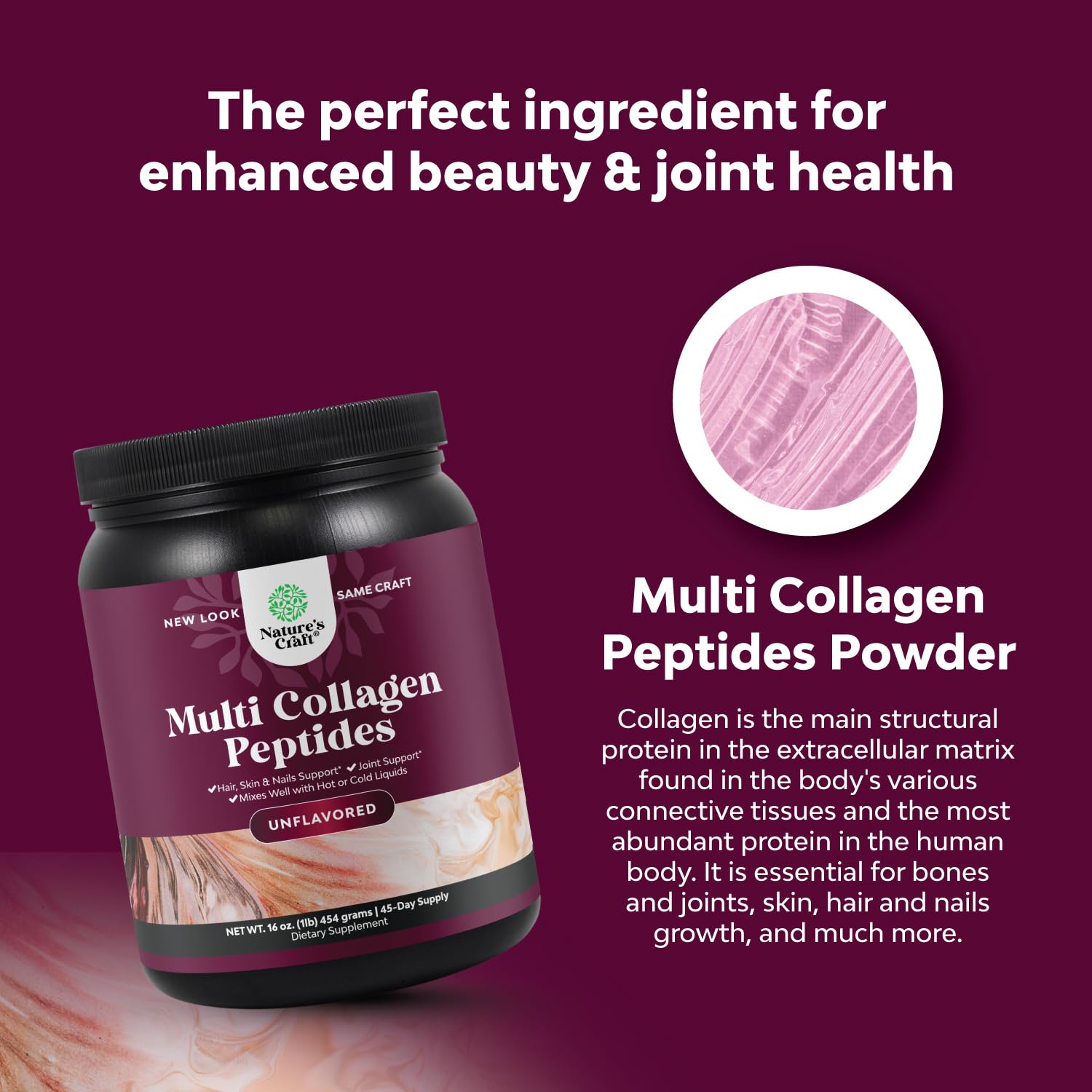 Foto 5 | Proteína Multicolagénica En Polvo Supplement Natures Craft, 45 Porciones - Venta Internacional.