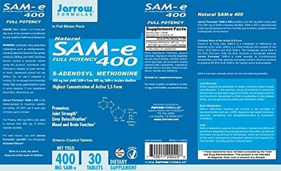 Foto 3 | Suplemento Jarrow Formulas Sam-e 400 Mg 30 Comprimidos - Venta Internacional.
