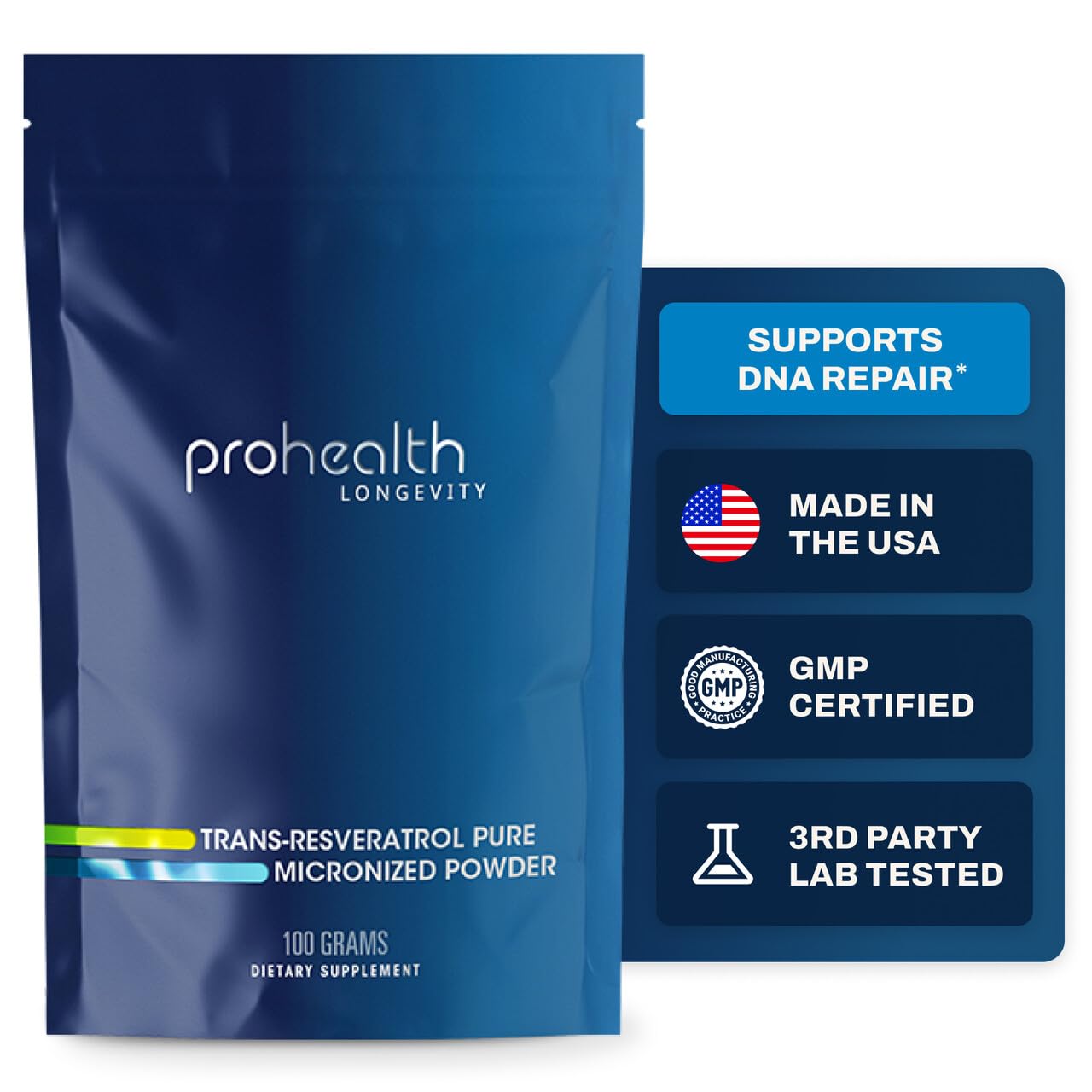 Foto 2 pulgar | Suplemento Prohealth Longevity Bulk Trans Resveratrol 100 G - Venta Internacional.