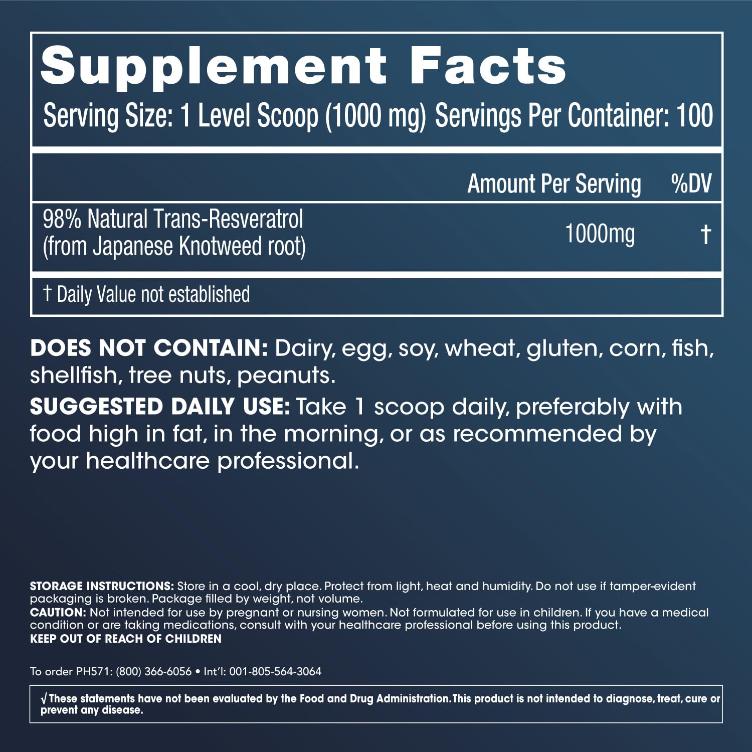 Foto 6 | Suplemento Prohealth Longevity Bulk Trans Resveratrol 100 G - Venta Internacional.