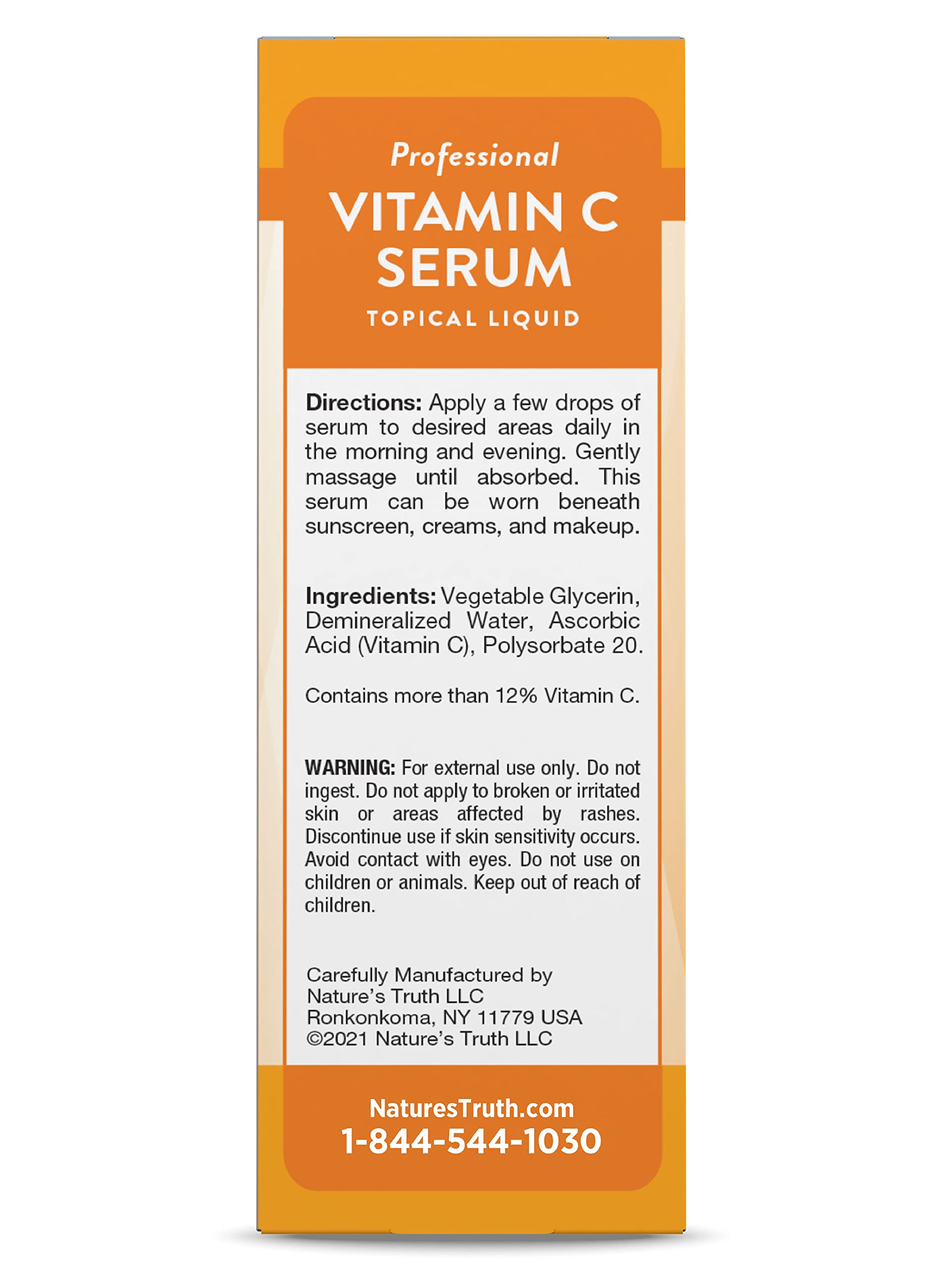 Foto 7 pulgar | Sérum De Vitamina C Nature's Truth, Nutritivo, 60 Ml, Para Rostro Y Piel - Venta Internacional.