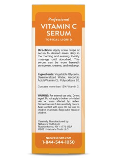 Foto 6 | Sérum De Vitamina C Nature's Truth, Nutritivo, 60 Ml, Para Rostro Y Piel - Venta Internacional.