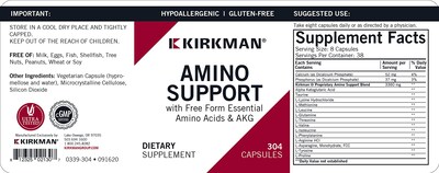 Foto 3 | Suplemento Kirkman Amino Support Capsules 304 Cápsulas - Venta Internacional.