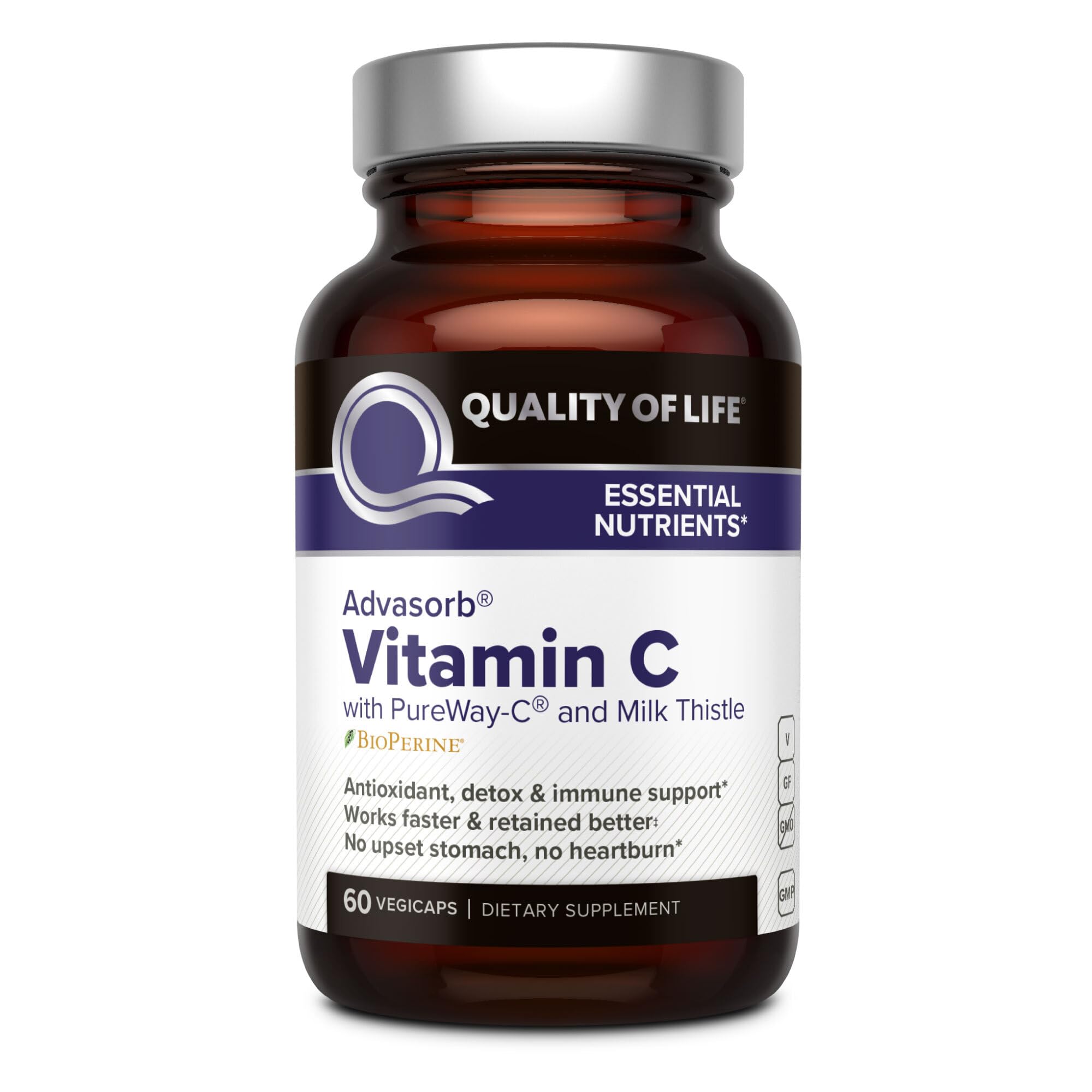 Foto 2 pulgar | Suplemento Quality Of Life Con Vitamina C Advasorb , 60 Cápsulas Vegetarianas - Venta Internacional.