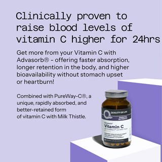 Foto 5 | Suplemento Quality Of Life Con Vitamina C Advasorb , 60 Cápsulas Vegetarianas - Venta Internacional.