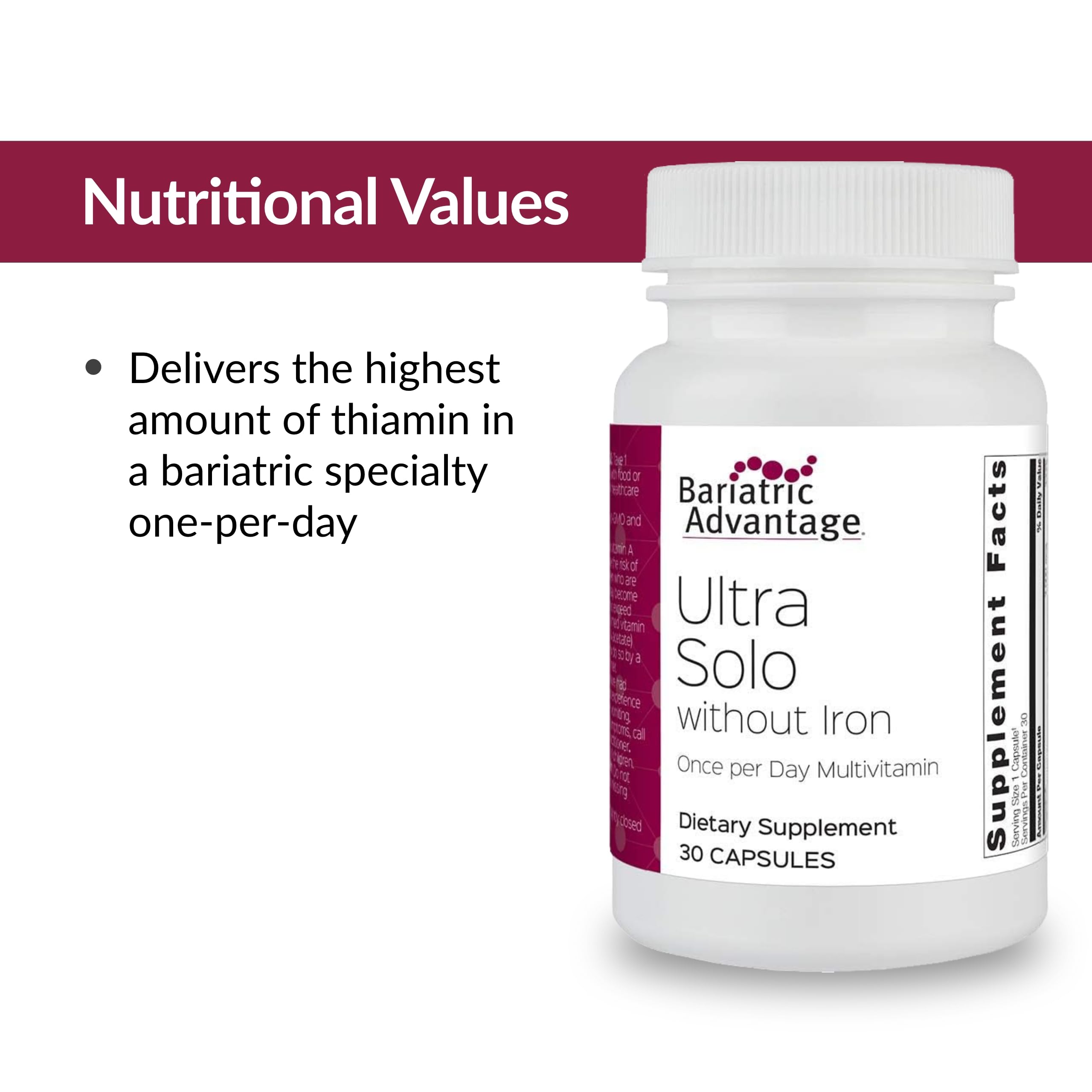 Foto 5 | Suplemento Multivitamínico Bariatric Advantage Ultra Solo 30 Cápsulas - Venta Internacional.