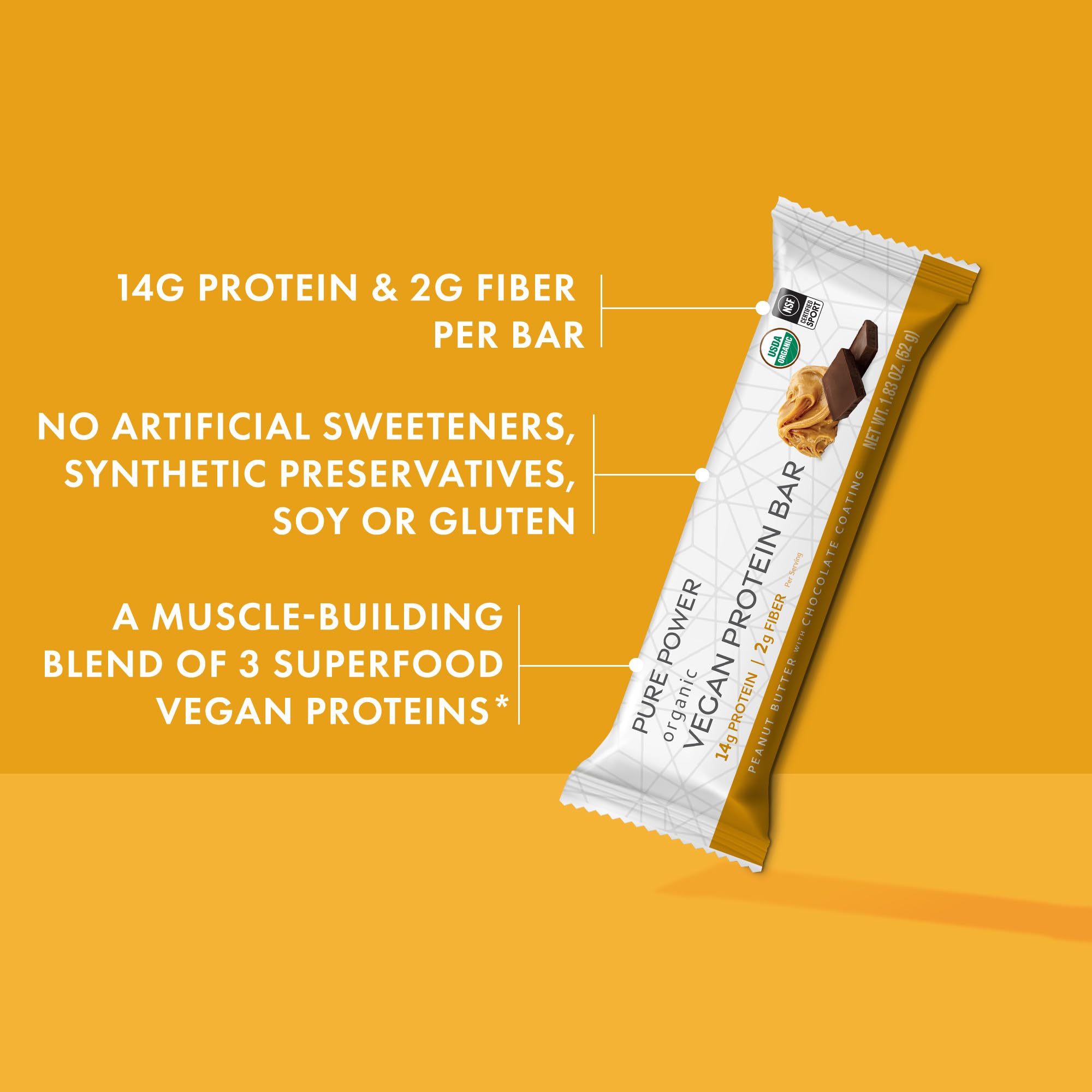 Foto 5 | Barritas De Proteína Dr. Mercola Pure Power, Mantequilla De Cacahuete, 12 Veces - Venta Internacional.