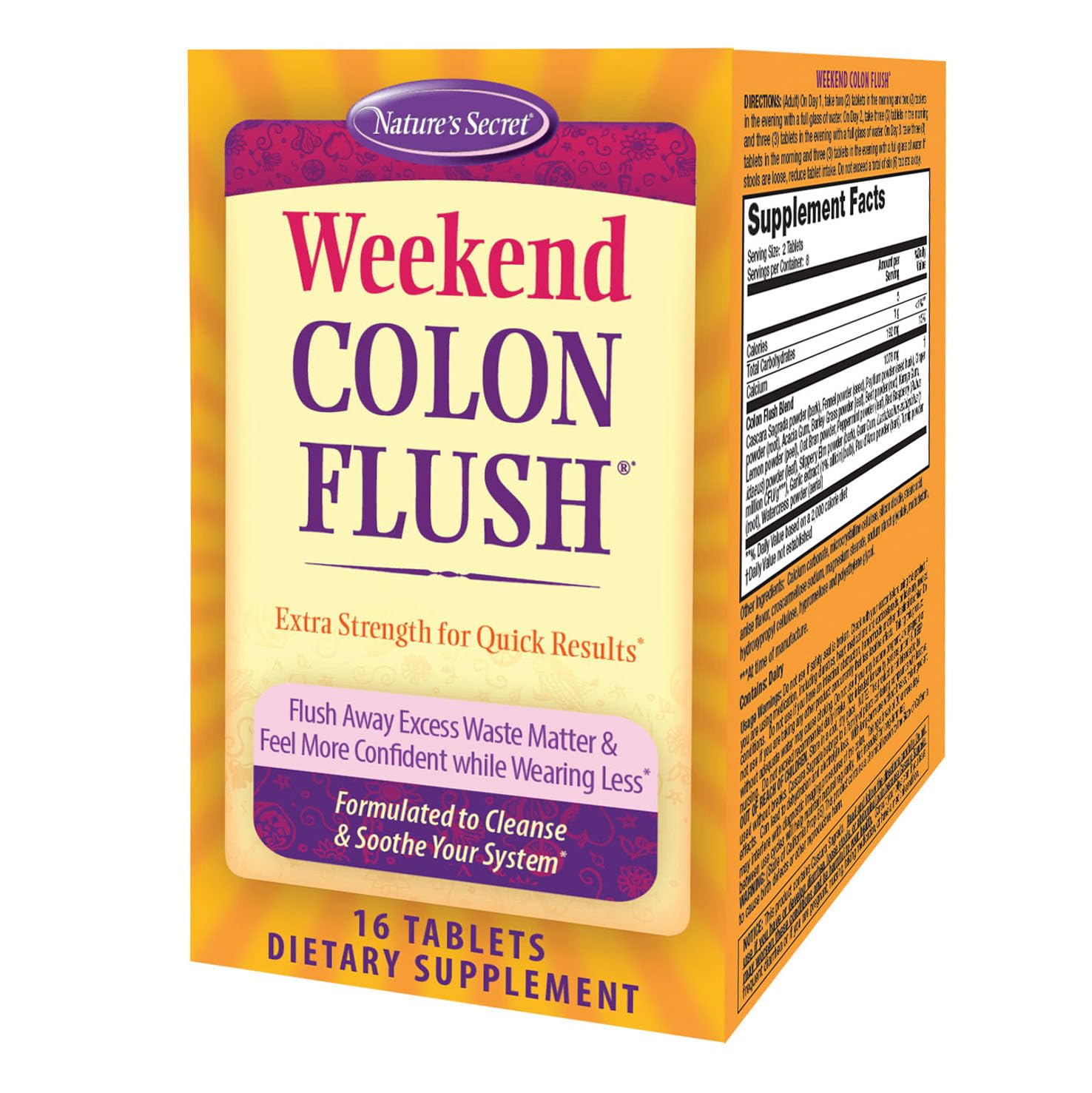 Foto 2 pulgar | Colon Flush Nature's Secret Weekend 16 Cápsulas - Venta Internacional.