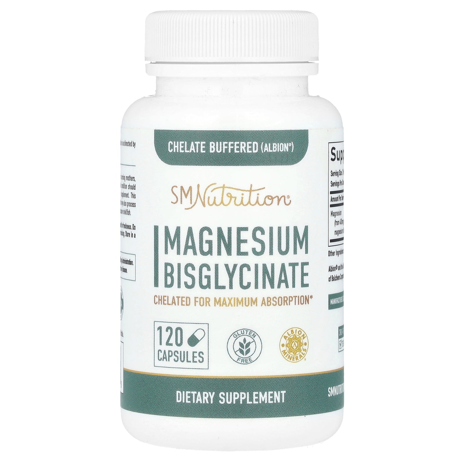 Foto 1 | Suplemento Smnutrition Bisglicinato De Magnesio 120 Cápsulas - Venta Internacional.