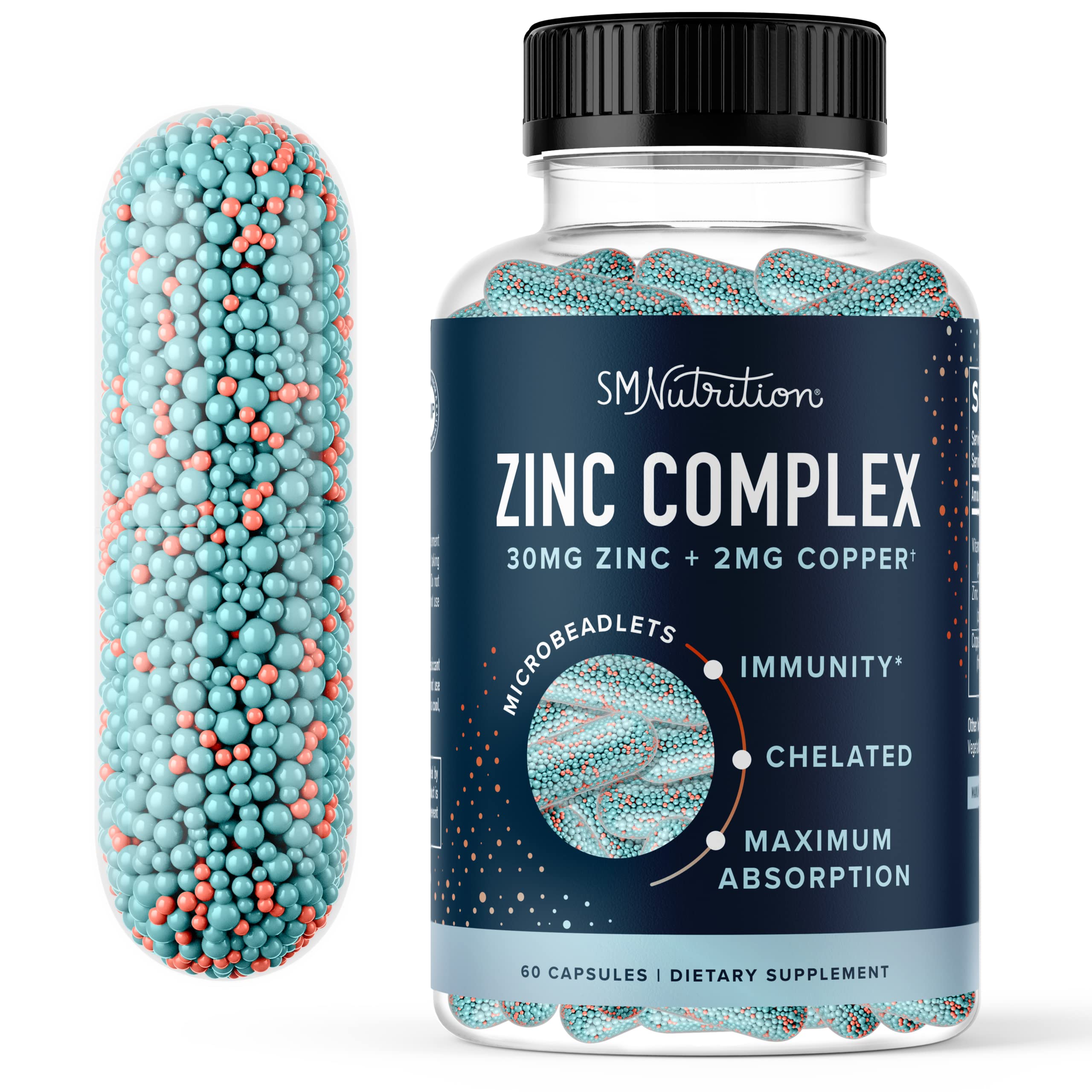 Foto 2 pulgar | Suplemento Smnutrition Bisglicinato Y Orotato De Zinc 30 Mg - Venta Internacional.