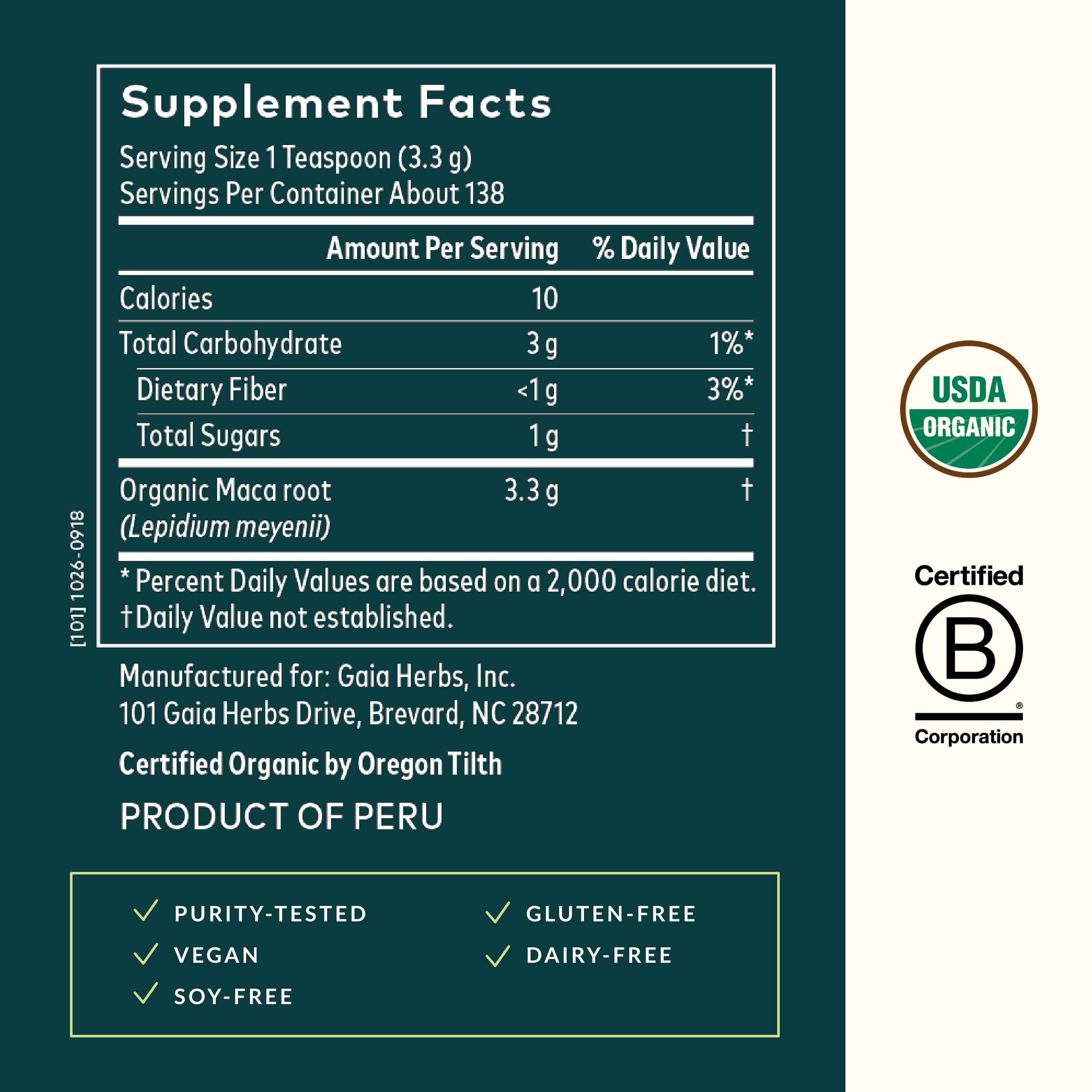 Foto 3 pulgar | Suplemento Gaia Herbs Maca En Polvo Natural Energy 400 G - Venta Internacional.