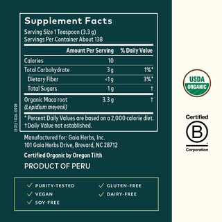 Foto 2 | Suplemento Gaia Herbs Maca En Polvo Natural Energy 400 G - Venta Internacional.