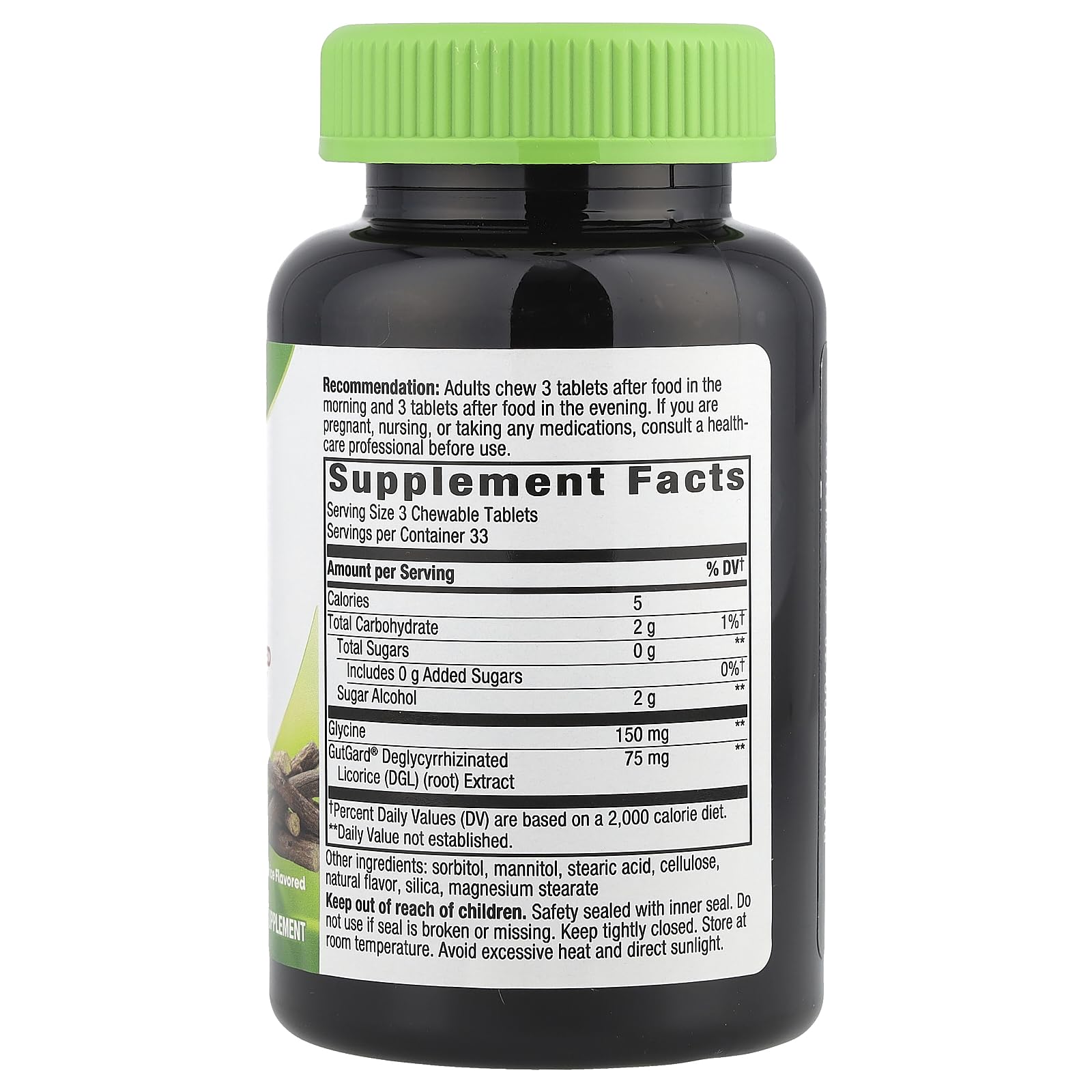 Foto 3 pulgar | Tabletas Masticables Nature's Way Dgl Sin Fructosa 100 - Venta Internacional.