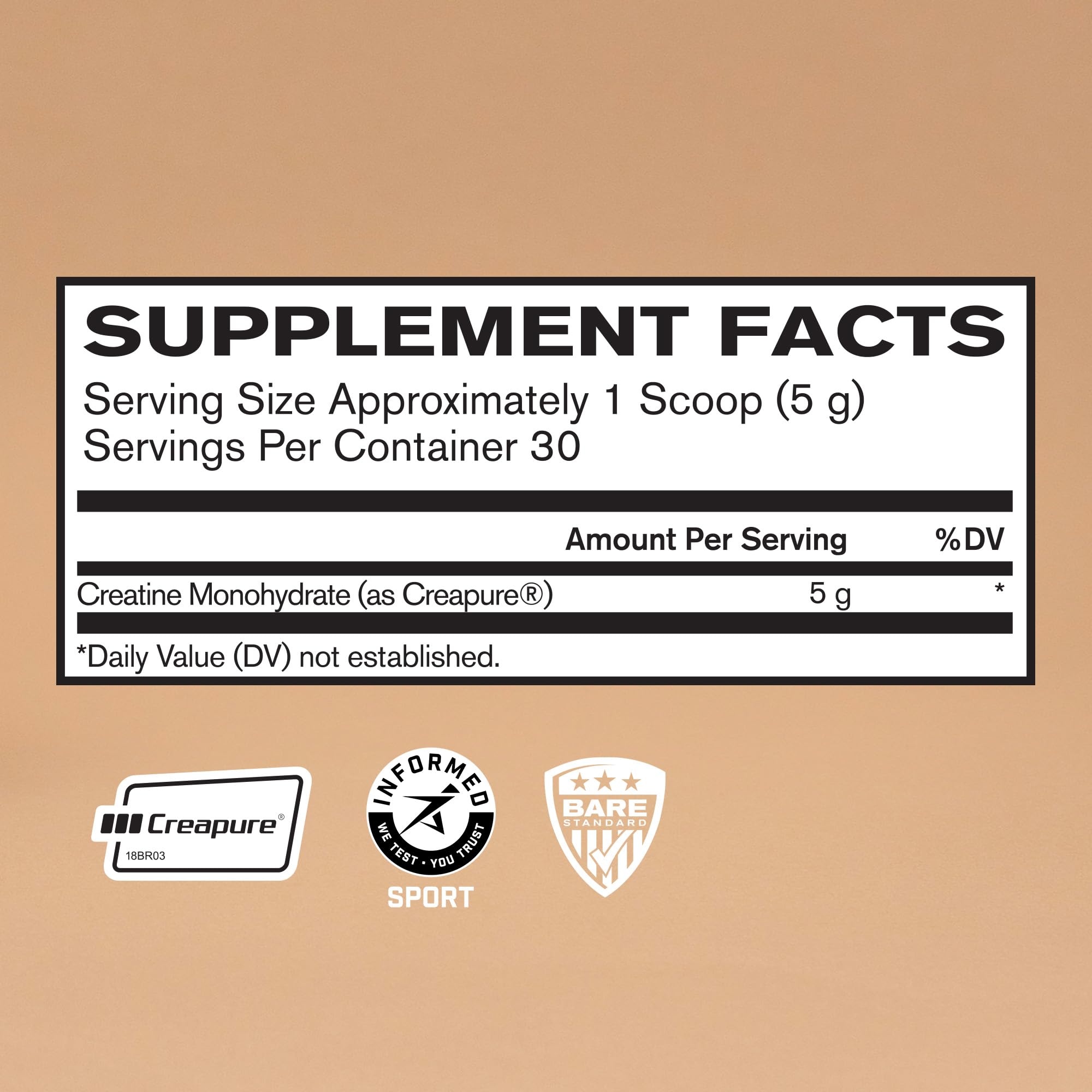 Foto 3 pulgar | Suplemento De Monohidrato De Creatina Pura Bare Performance Nutrition - Venta Internacional.