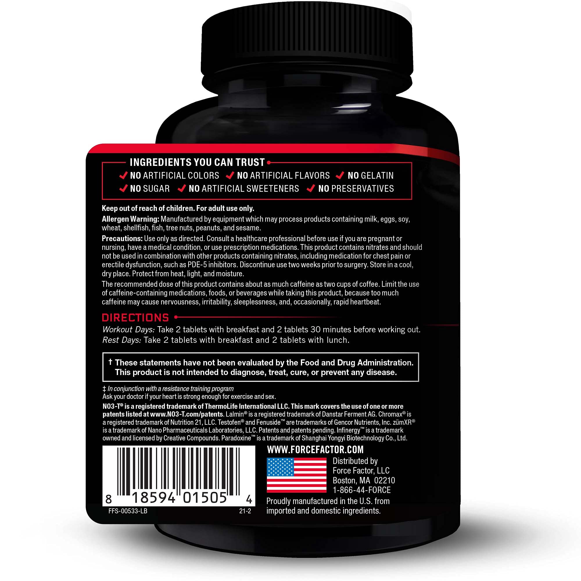 Foto 4 pulgar | Suplemento Force Factor Test X180 Ignite V2 120 Tabletas - Venta Internacional.