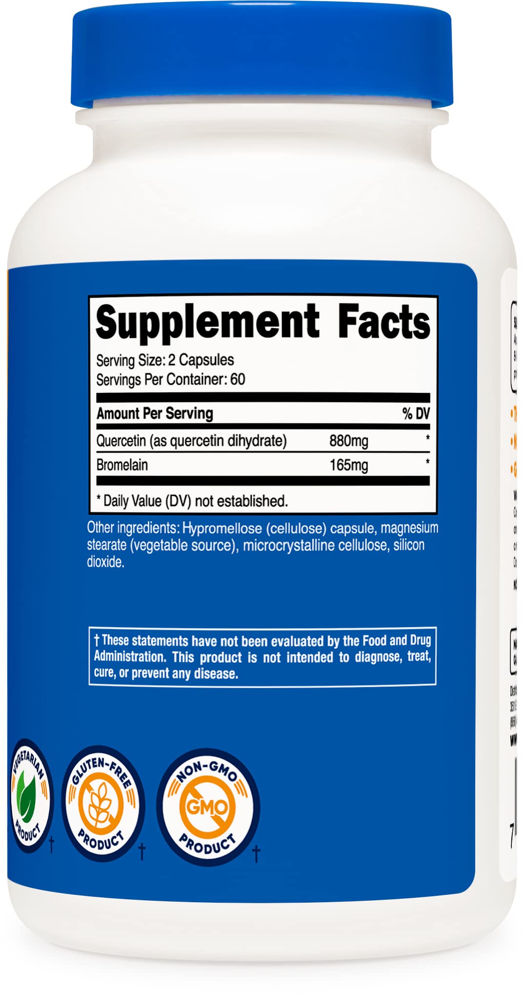 Foto 5 pulgar | Complemente La Quercetina Nutricost Con Bromelina 880 Mg/165 Mg - Venta Internacional.